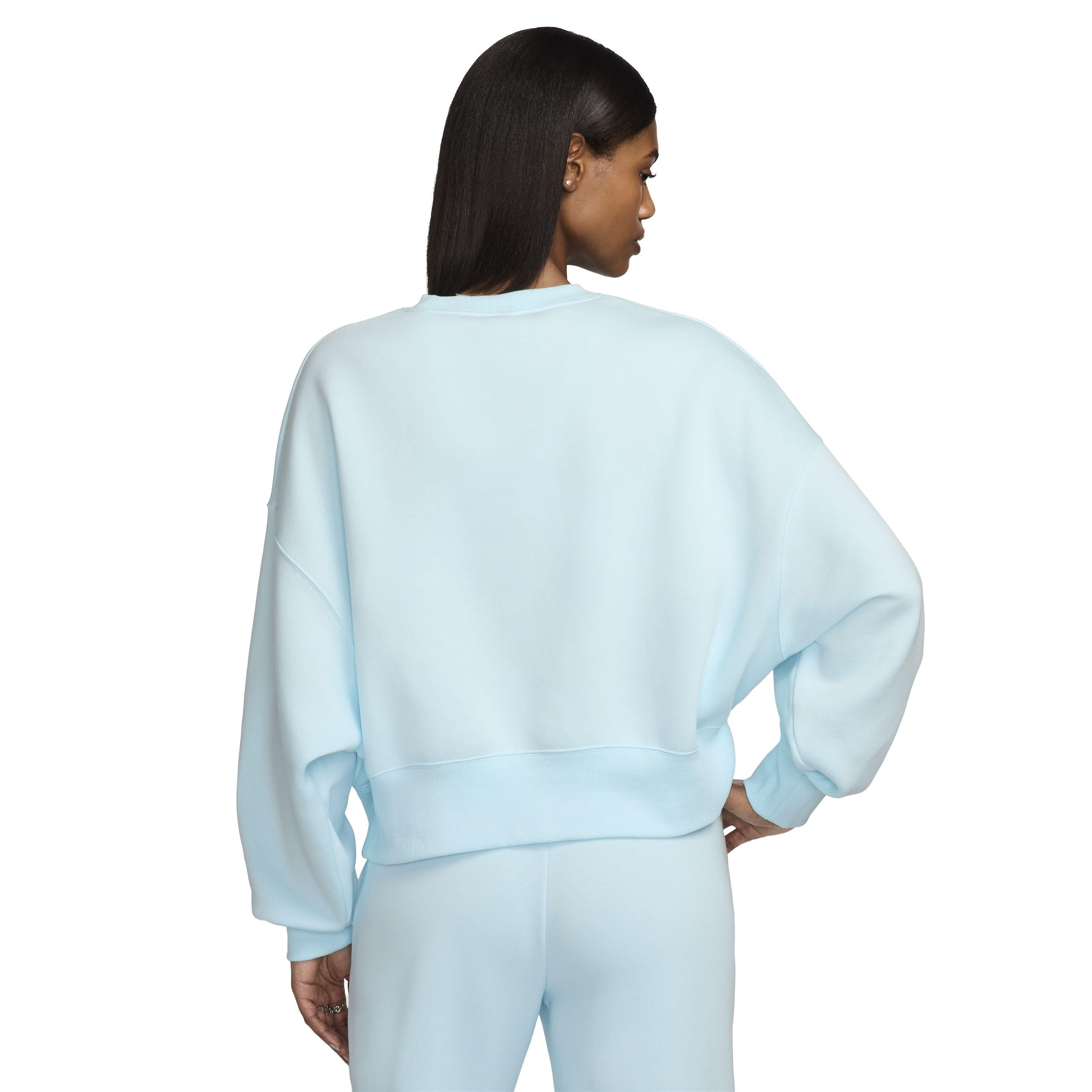 Nike Women's Sportswear Phoenix Swoosh Fleece Over-Oversized Crewneck Sweatshirt - BLUE Thumbnail View 2