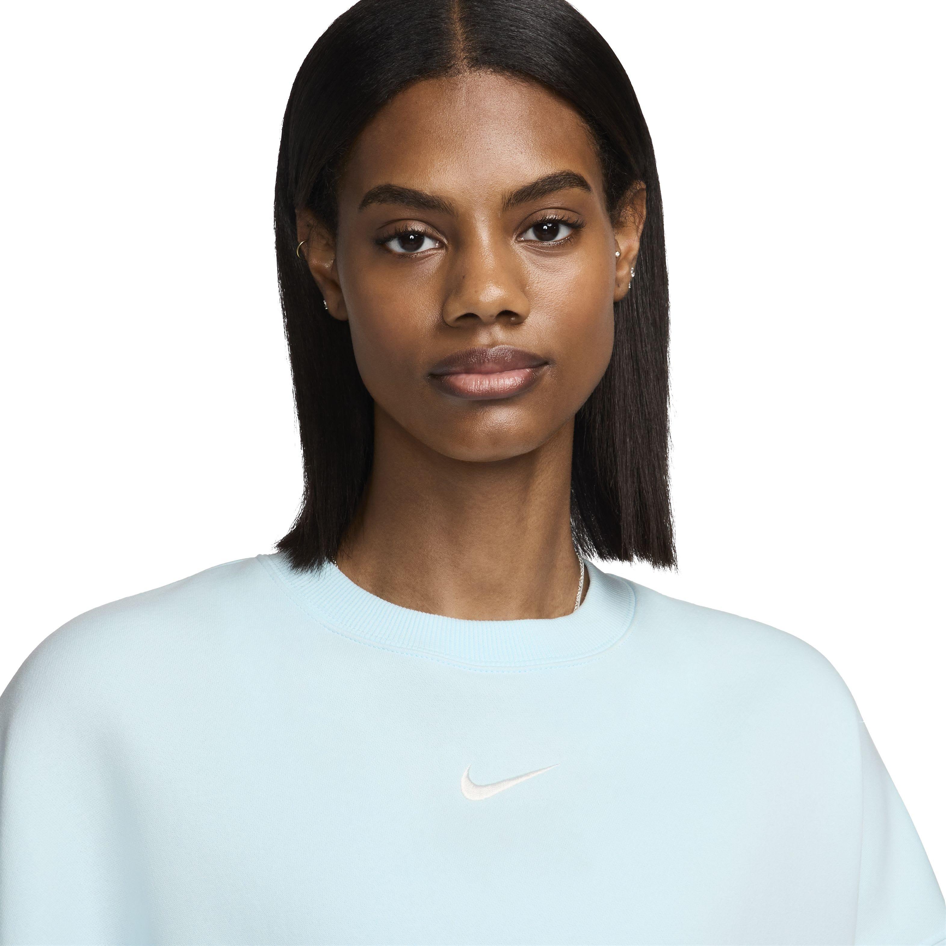 Nike Women's Sportswear Phoenix Fleece Over-Oversized Crewneck Sweatshirt - BLUE Thumbnail View 3