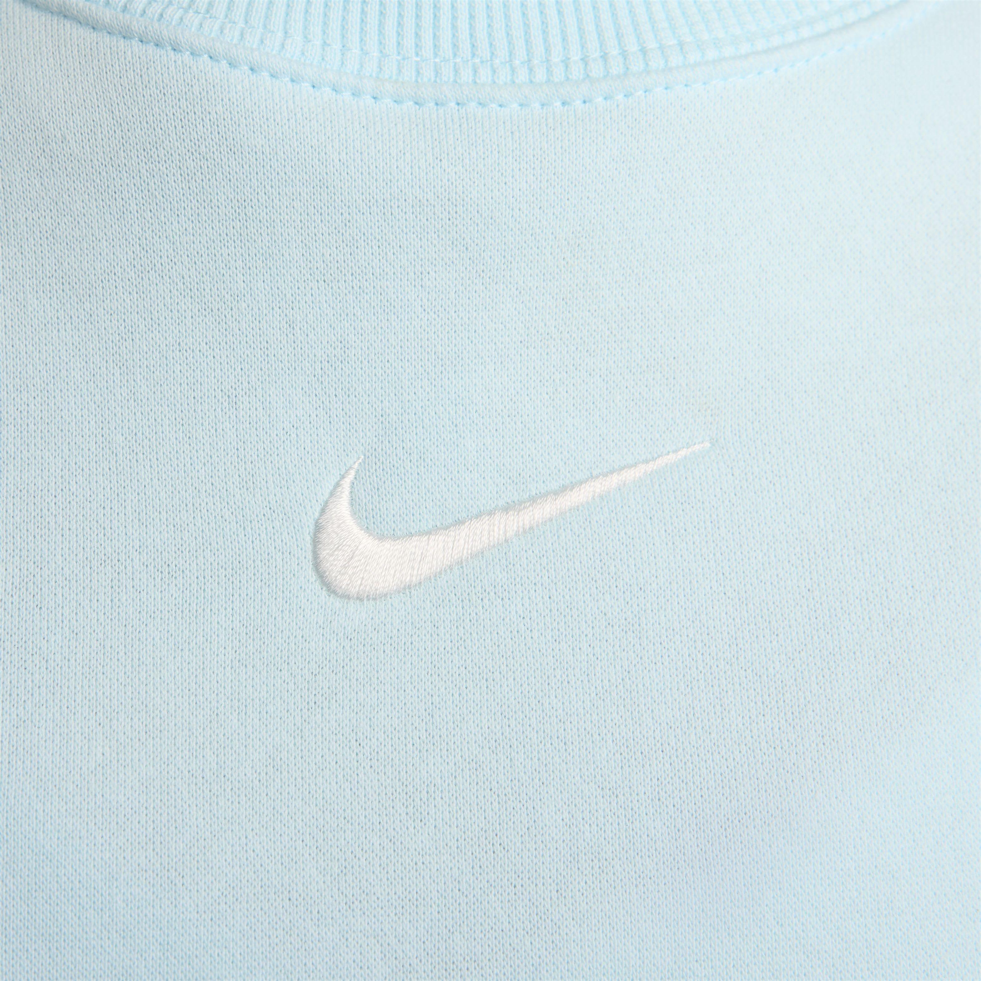 Nike Women's Sportswear Phoenix Swoosh Fleece Over-Oversized Crewneck Sweatshirt - BLUE Thumbnail View 4