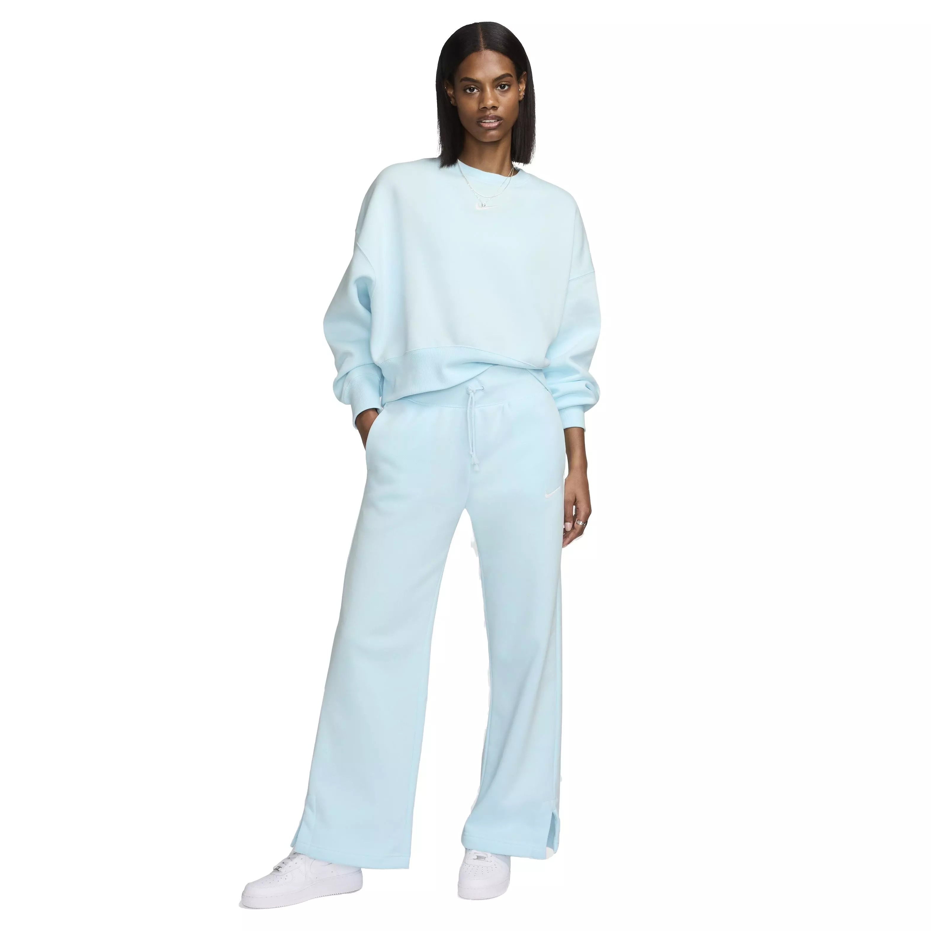 Nike Women's Sportswear Phoenix Fleece Over-Oversized Crewneck Sweatshirt - BLUE