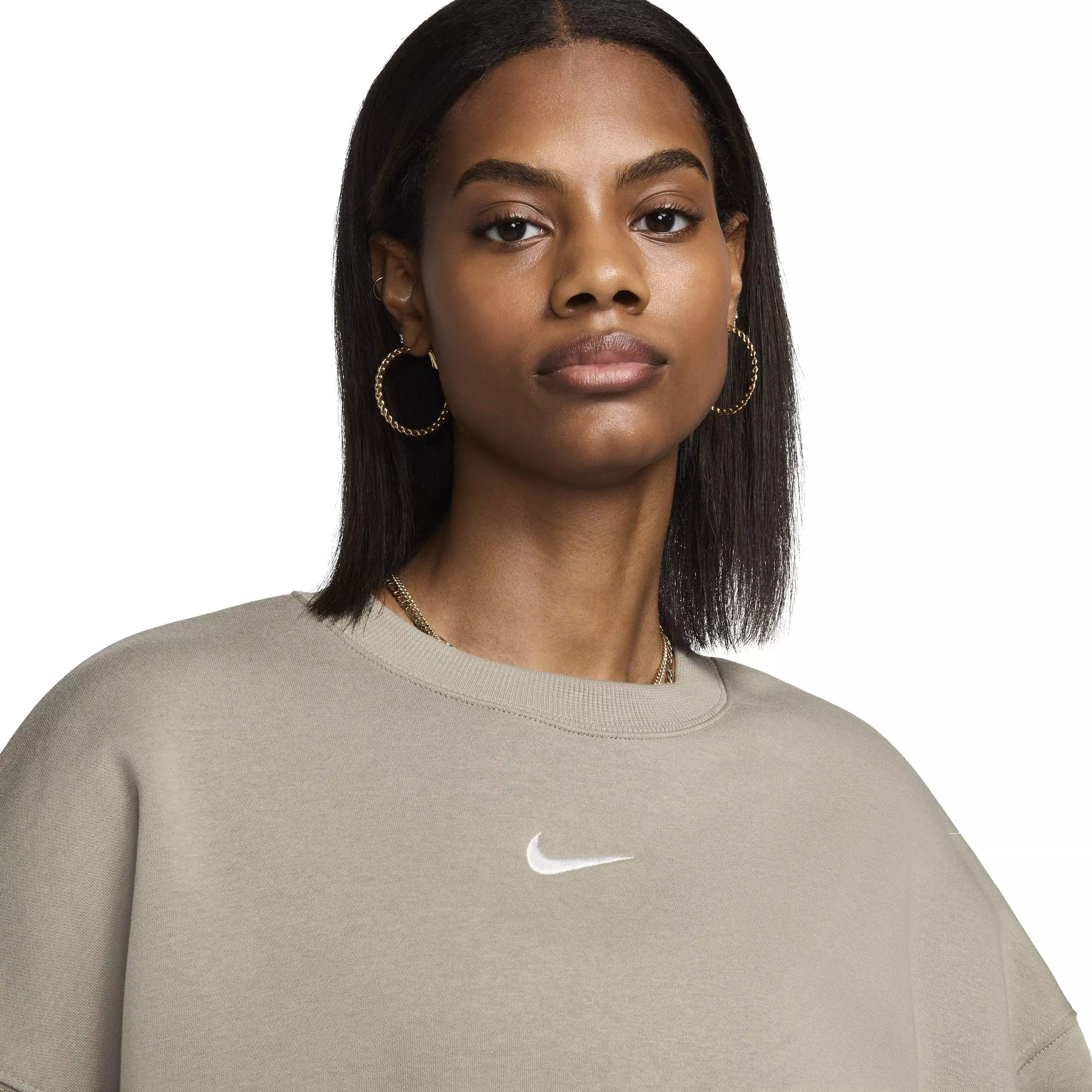 Nike Women's Sportswear Phoenix Fleece Over-Oversized Crewneck Sweatshirt - GREEN