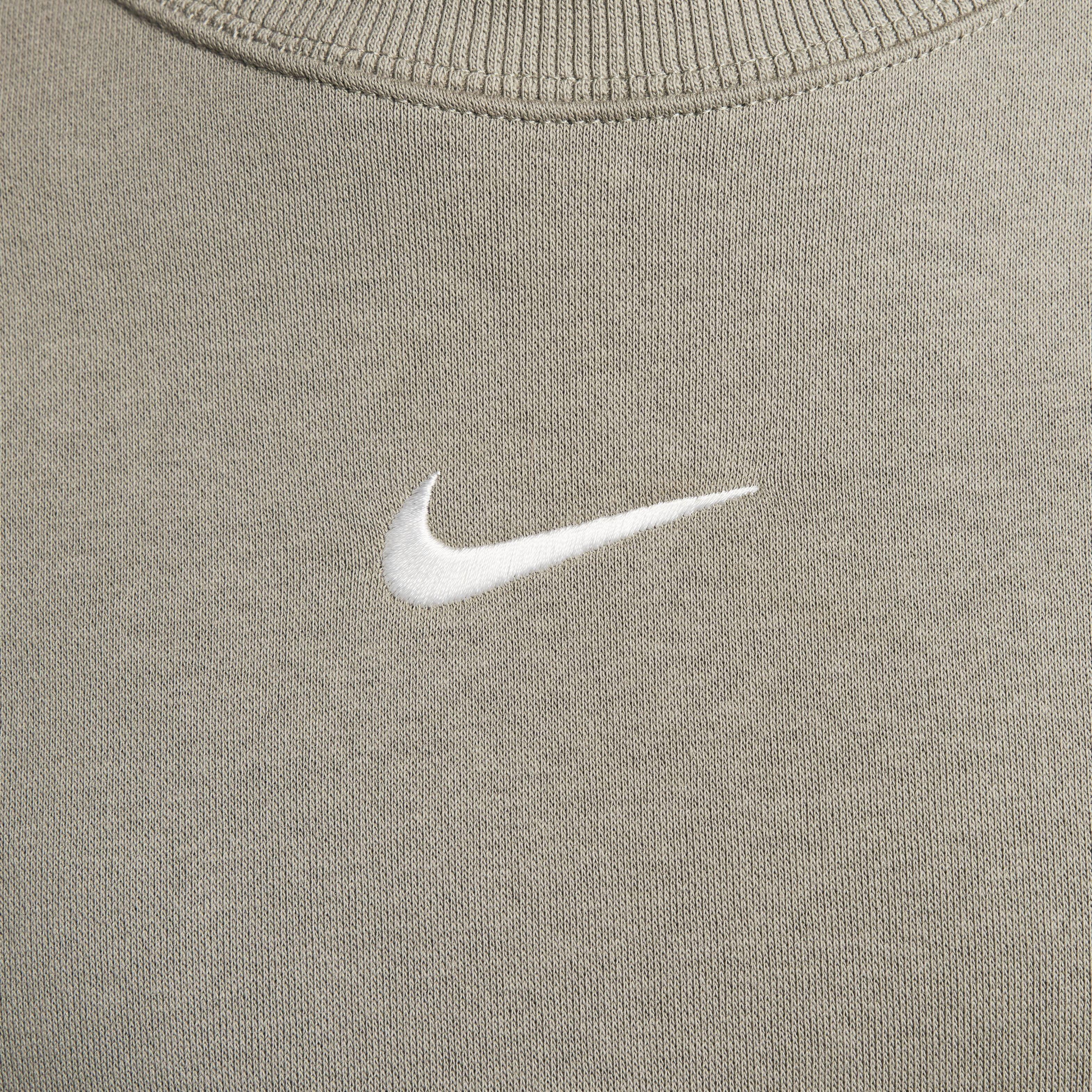 Nike Women's Sportswear Phoenix Swoosh Fleece Over-Oversized Crewneck Sweatshirt - GREEN Thumbnail View 4