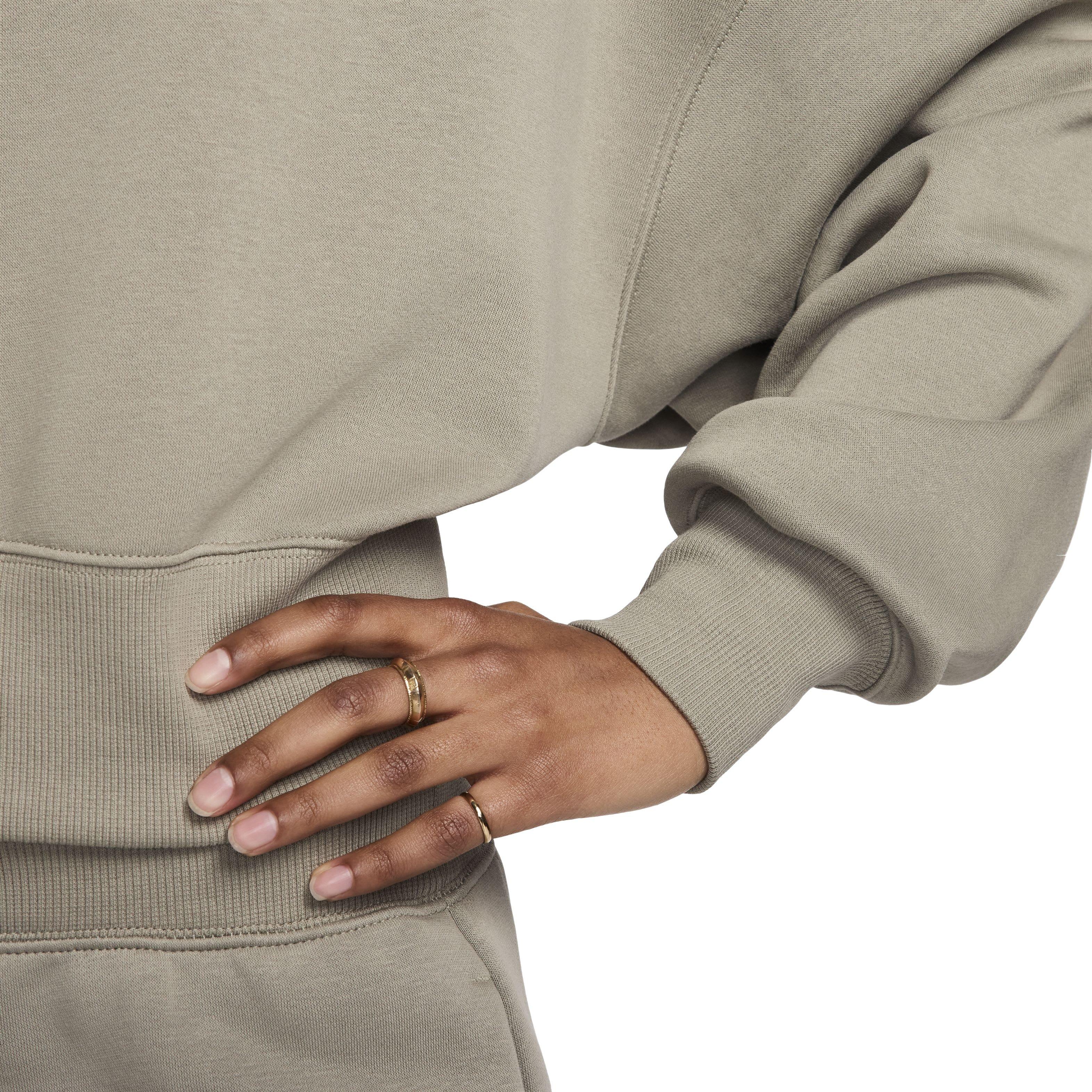 Nike Women's Sportswear Phoenix Swoosh Fleece Over-Oversized Crewneck Sweatshirt - GREEN Thumbnail View 5