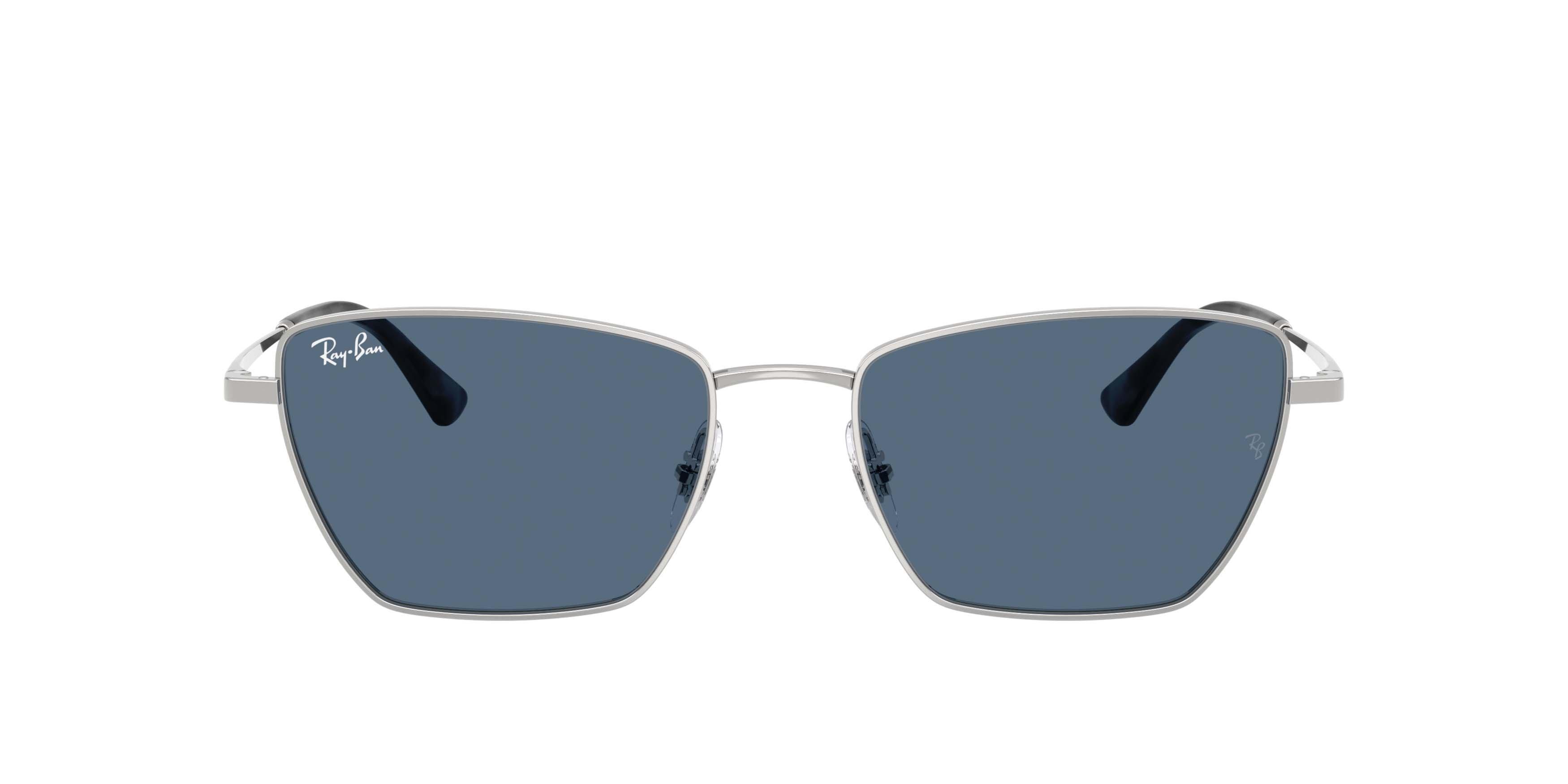 Ray-Ban Drea Bio-Based Dark Blue Sunglasses &ndash; Polished Silver - SILVER/BLUE Thumbnail View 2