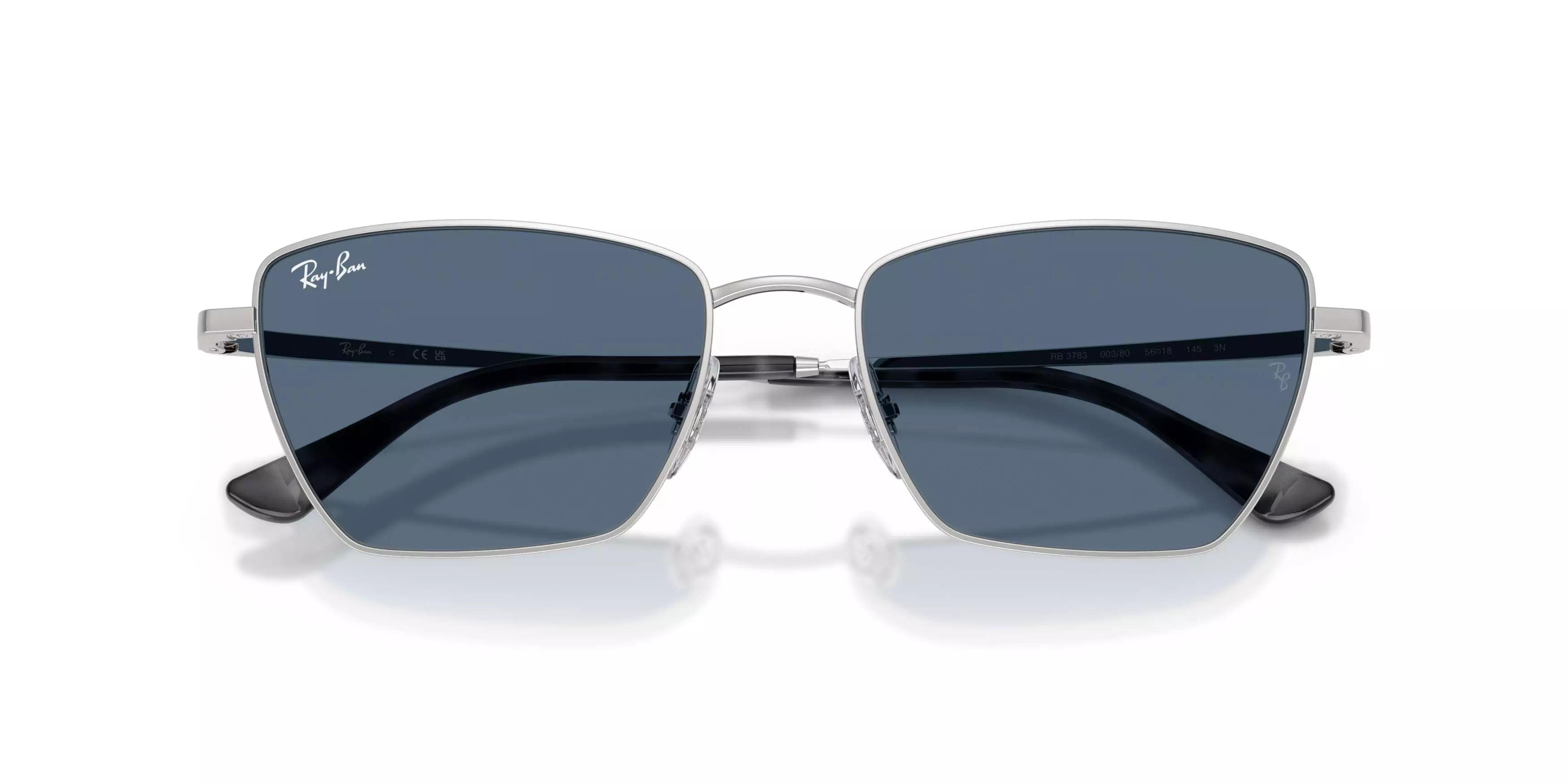 Ray-Ban Drea Bio-Based Dark Blue Sunglasses &ndash; Polished Silver - SILVER/BLUE