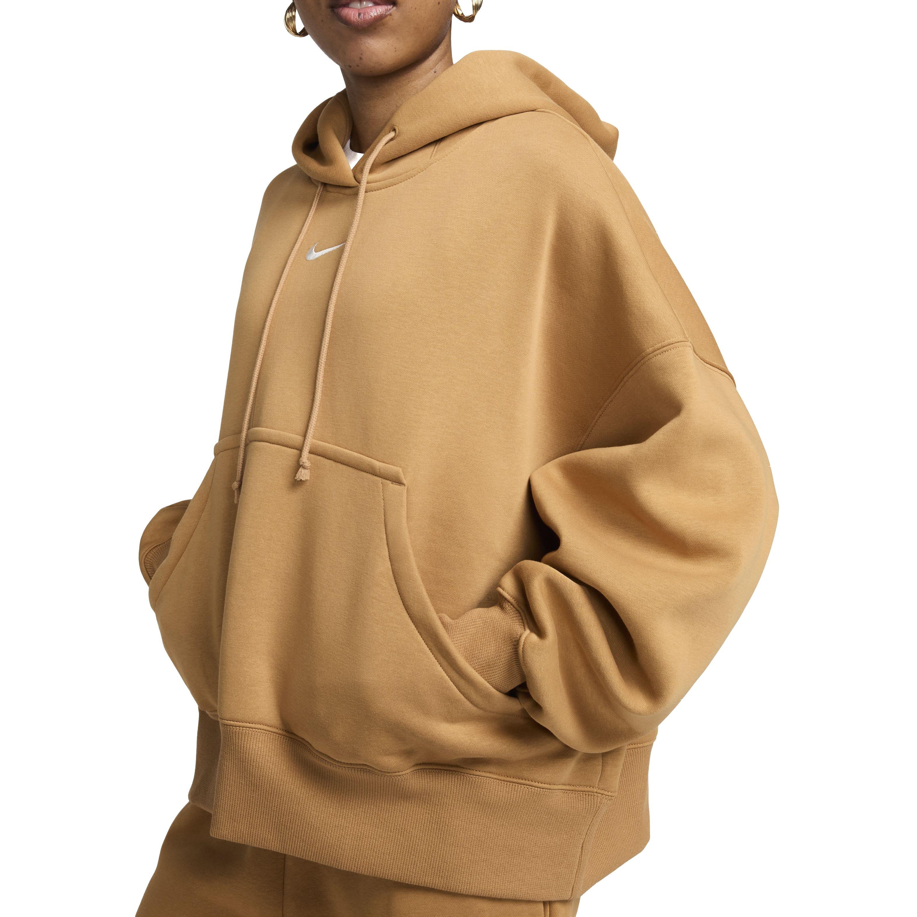 Nike Women's Sportswear Phoenix Fleece Over-Oversized Pullover Hoodie - BROWN Thumbnail View 4