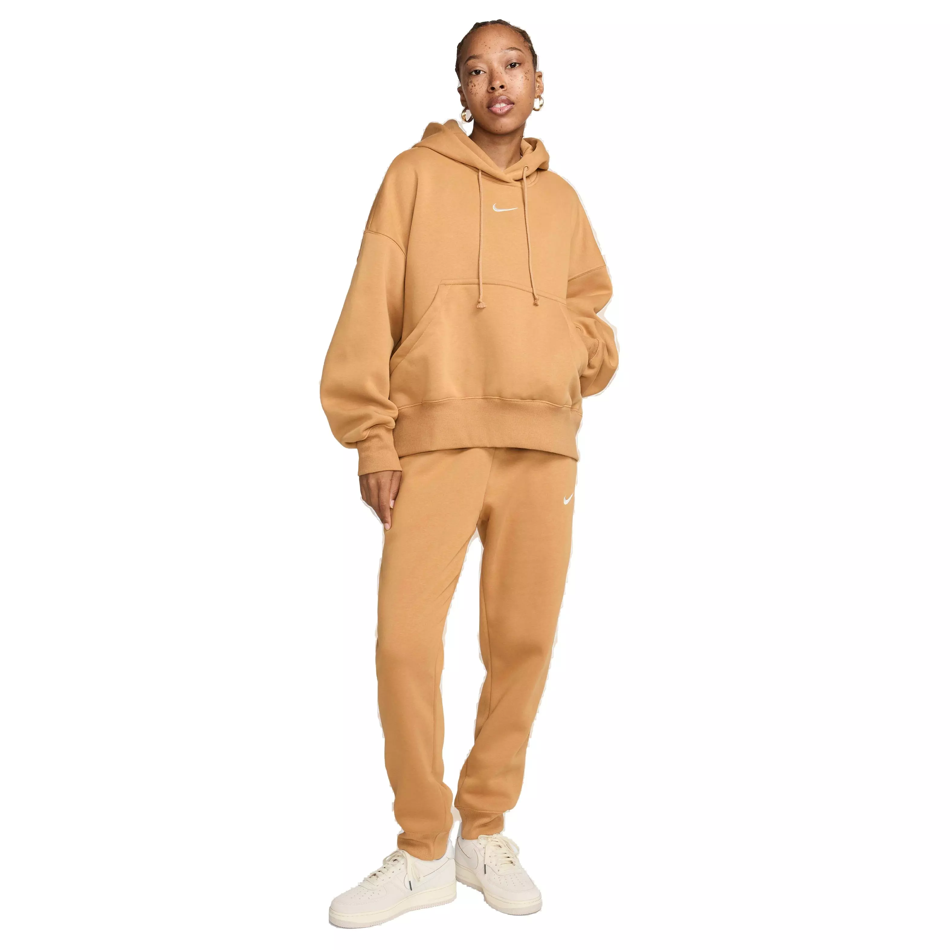 Nike Women's Sportswear Phoenix Fleece Over-Oversized Pullover Hoodie - BROWN