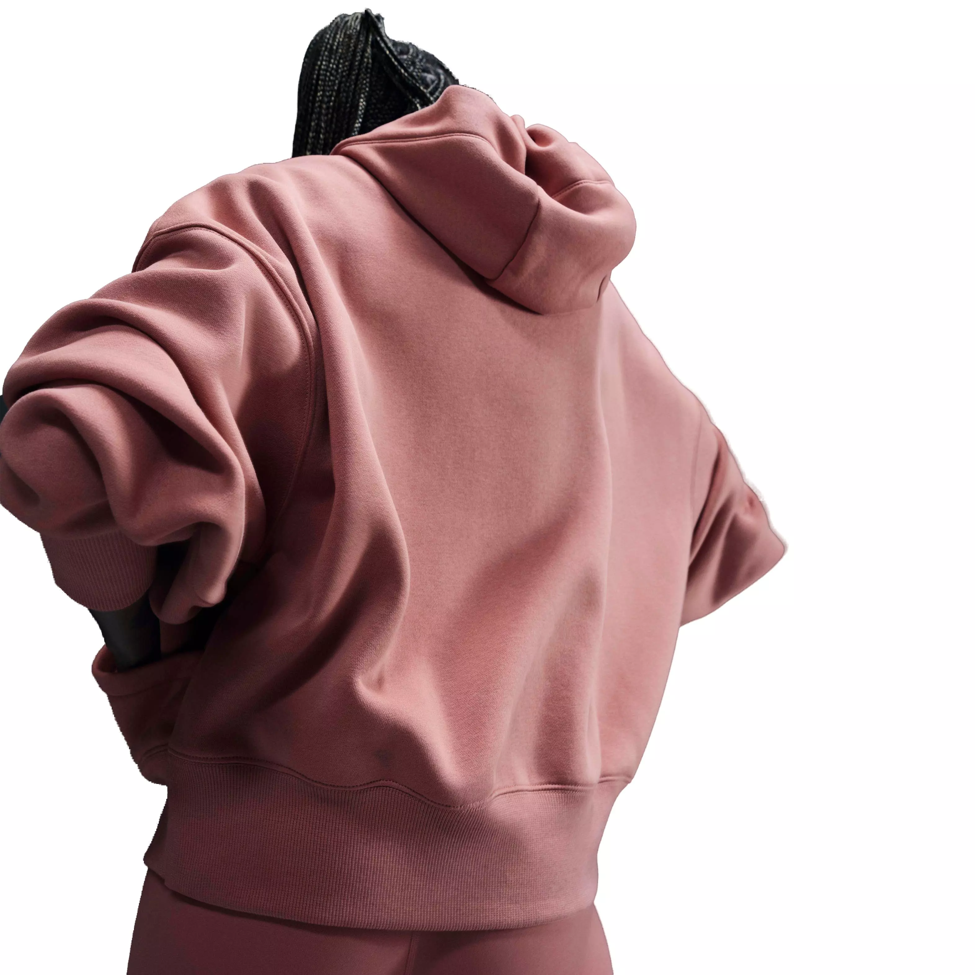 Nike Women's Sportswear Phoenix Swoosh Fleece Over-Oversized Pullover Hoodie - SALMON