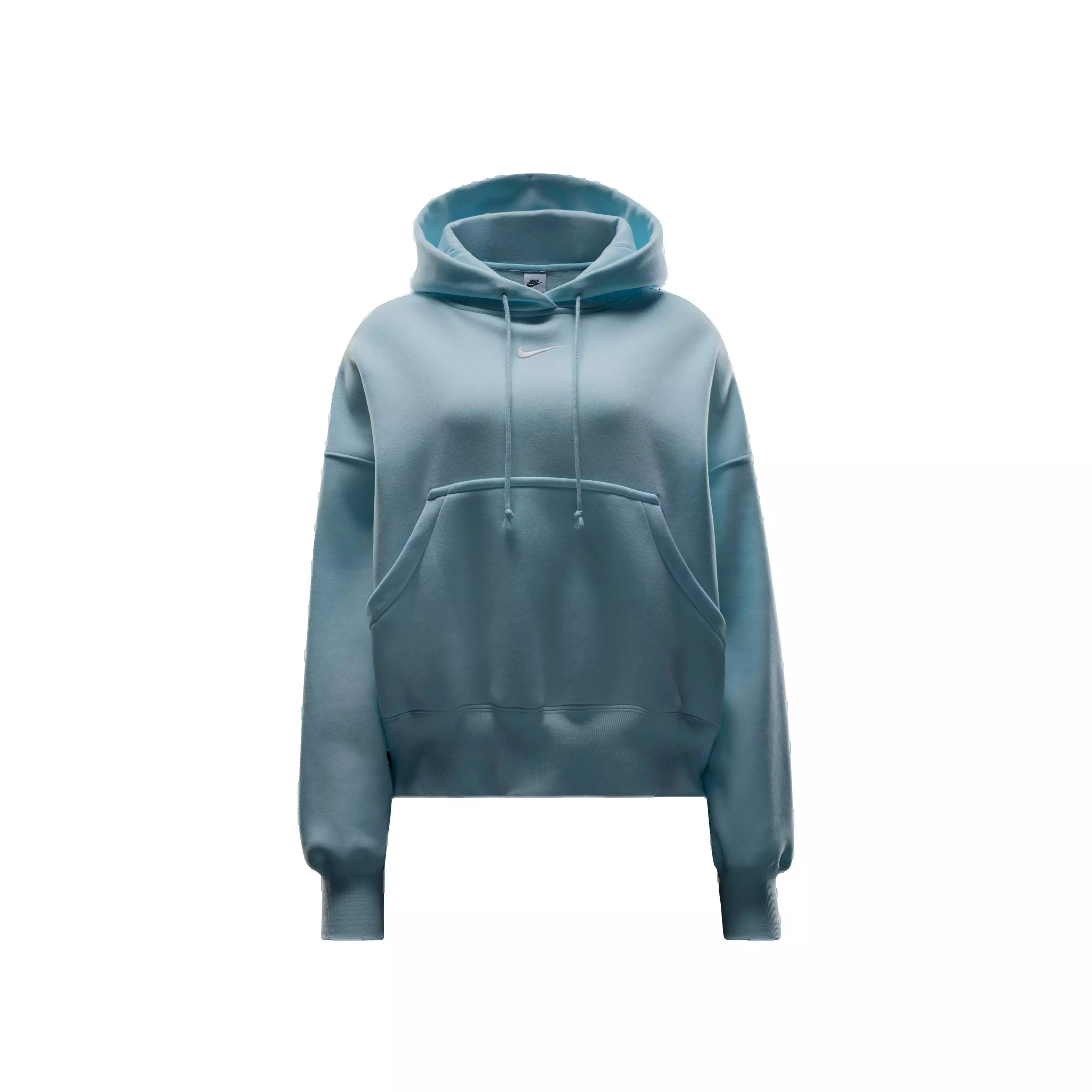 Nike Women's Sportswear Phoenix Swoosh Fleece Over-Oversized Pullover Hoodie - BLUE