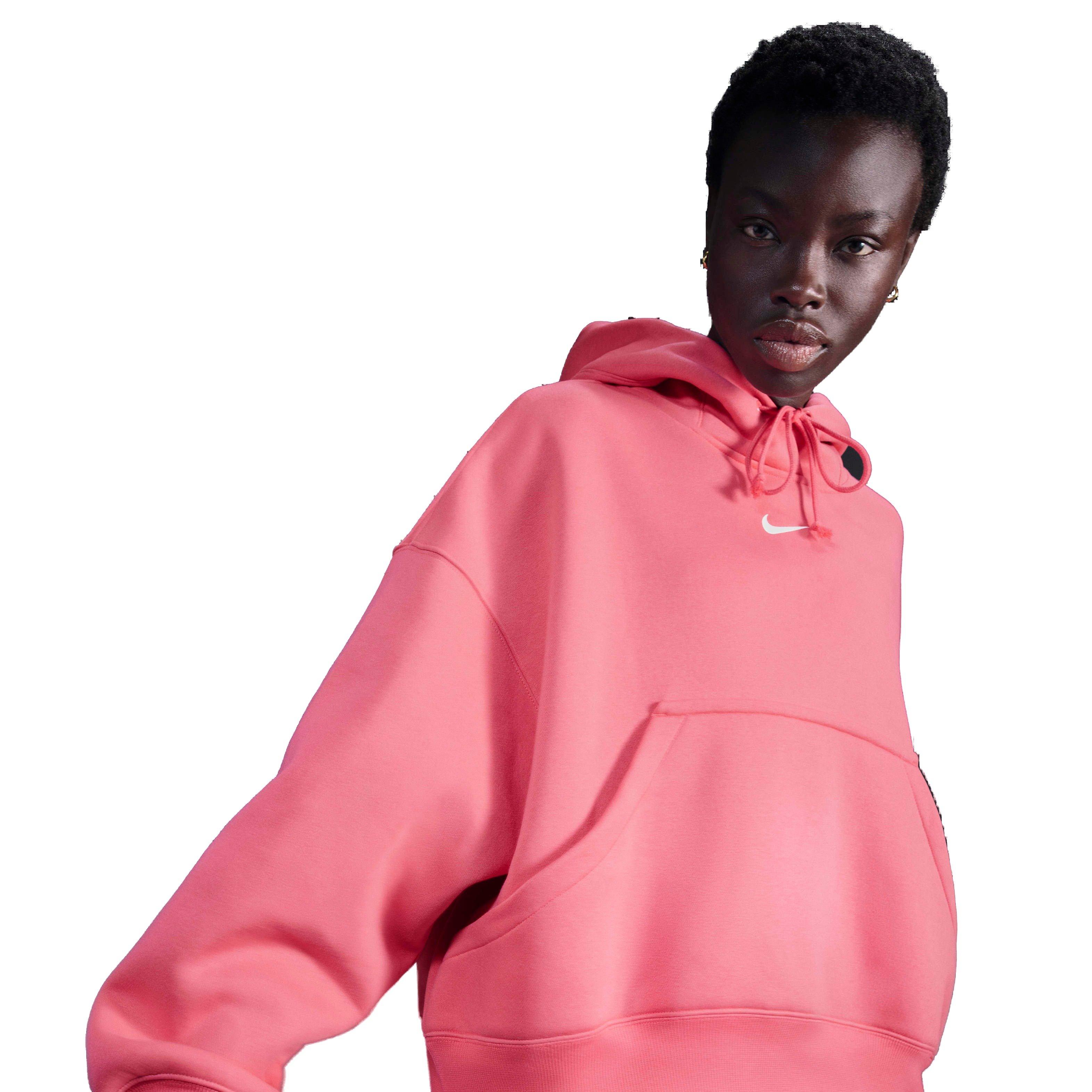 Nike Women's Sportswear Phoenix Fleece Over-Oversized Pullover Hoodie - PINK Thumbnail View 1