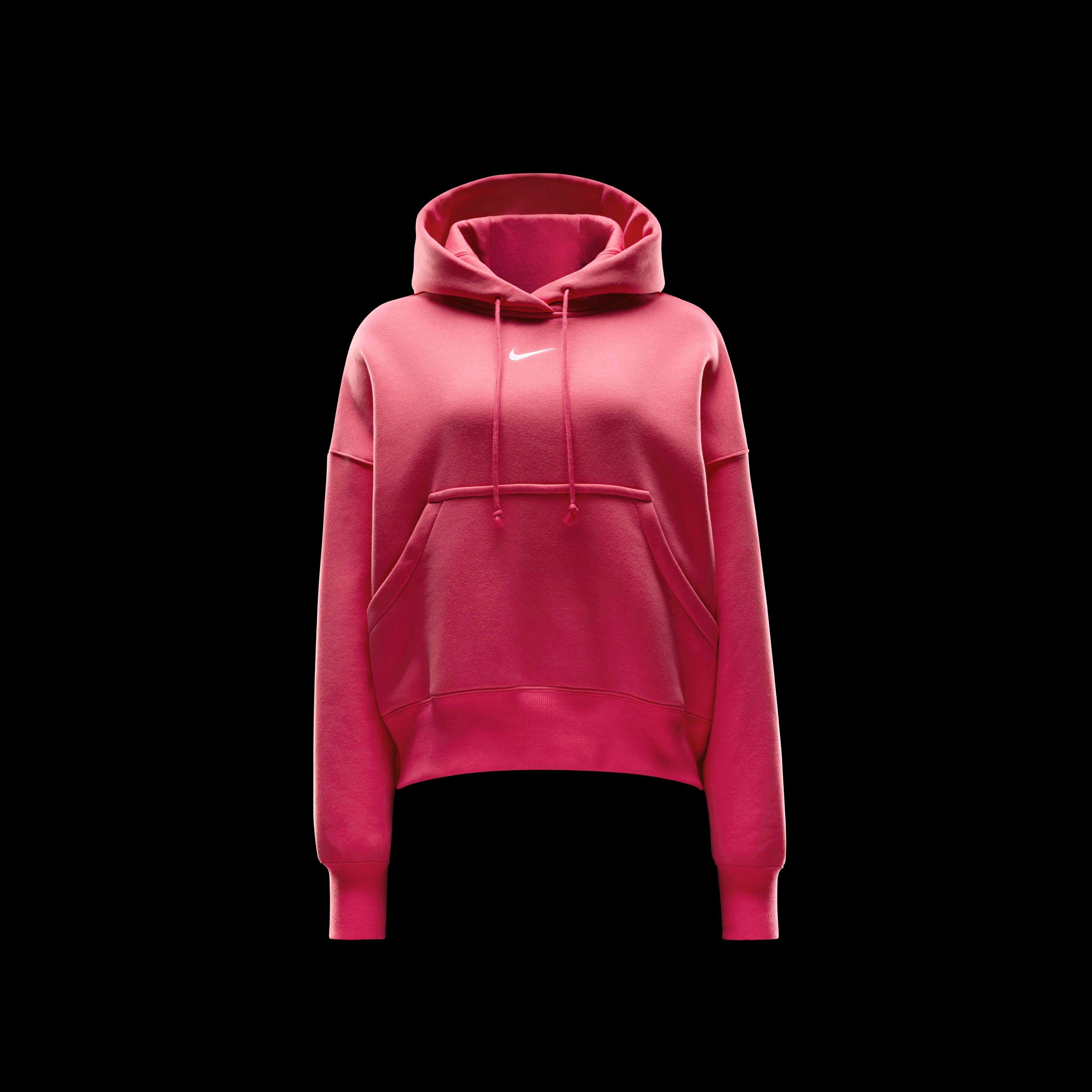 Nike Women's Sportswear Phoenix Fleece Over-Oversized Pullover Hoodie - PINK Thumbnail View 6