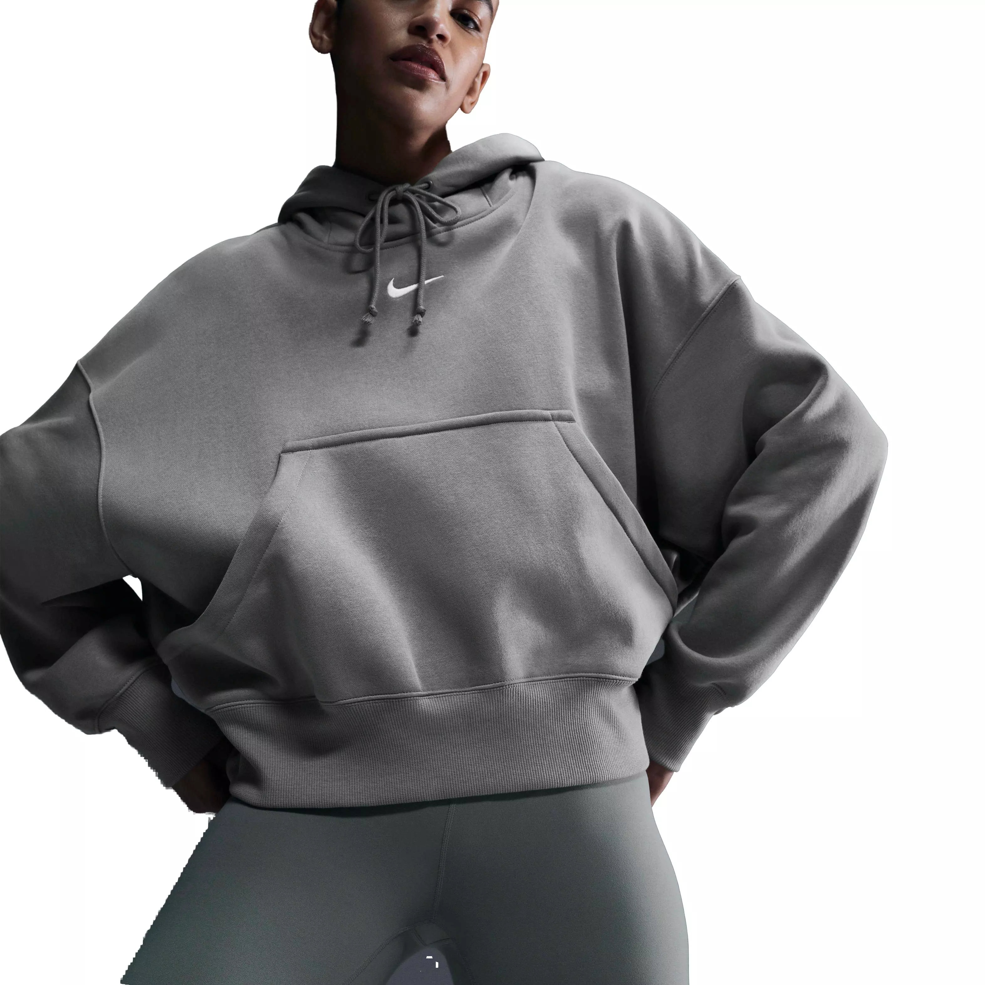 Nike Women's Sportswear Phoenix Fleece Over-Oversized Pullover Hoodie - LT ARMY GREEN