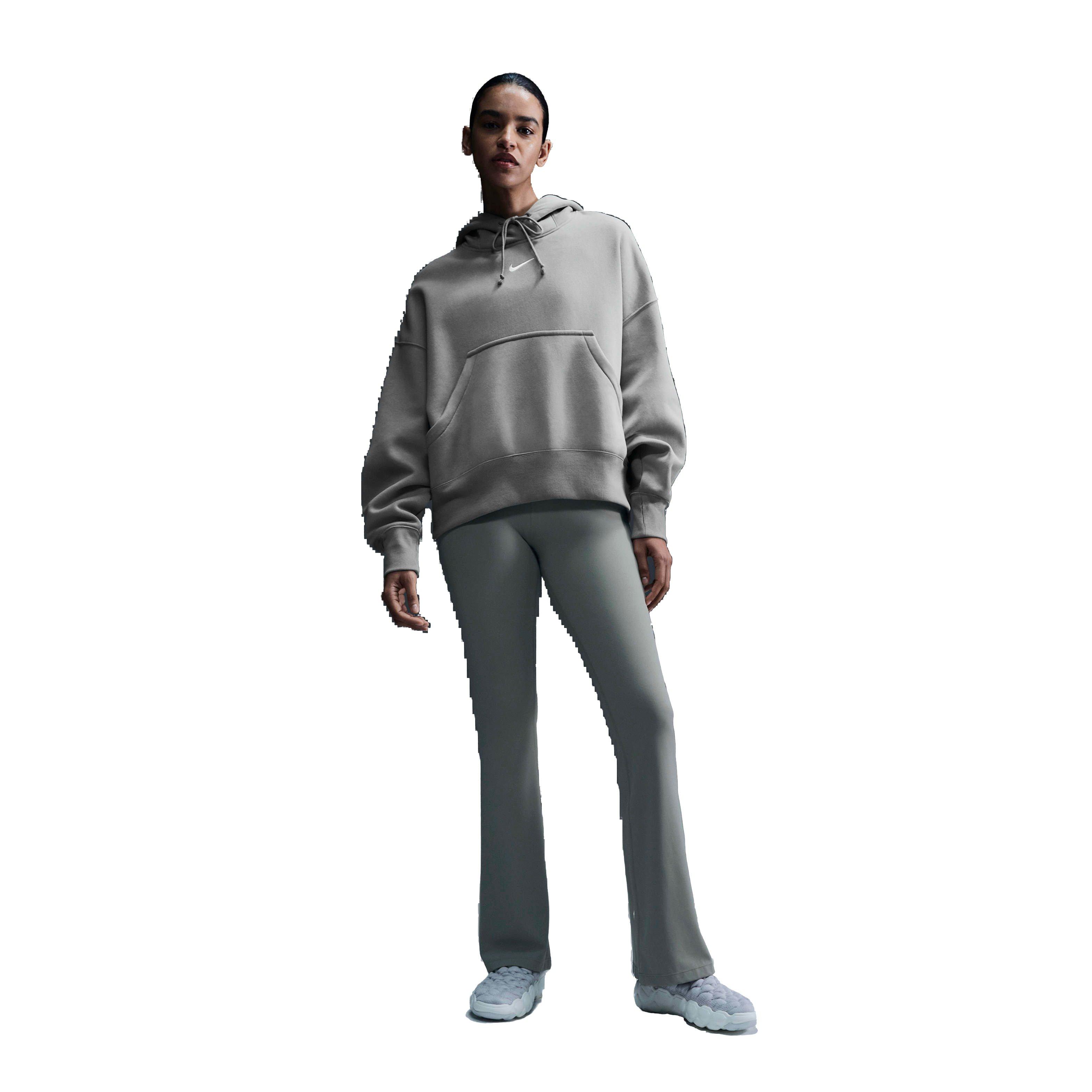 Nike Women's Sportswear Phoenix Swoosh Fleece Over-Oversized Pullover Hoodie - LT ARMY GREEN Thumbnail View 4