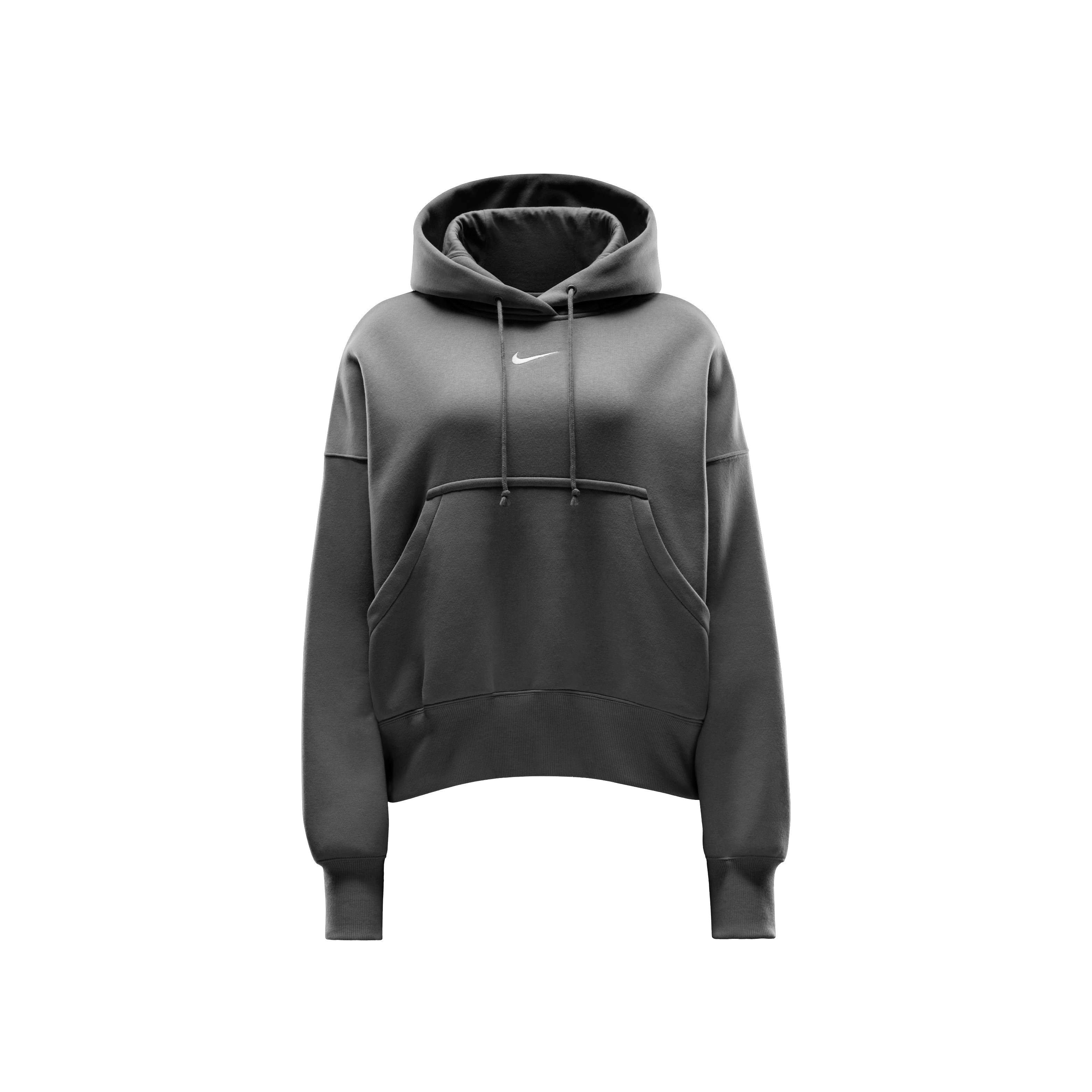 Nike Women's Sportswear Phoenix Swoosh Fleece Over-Oversized Pullover Hoodie - LT ARMY GREEN Thumbnail View 6