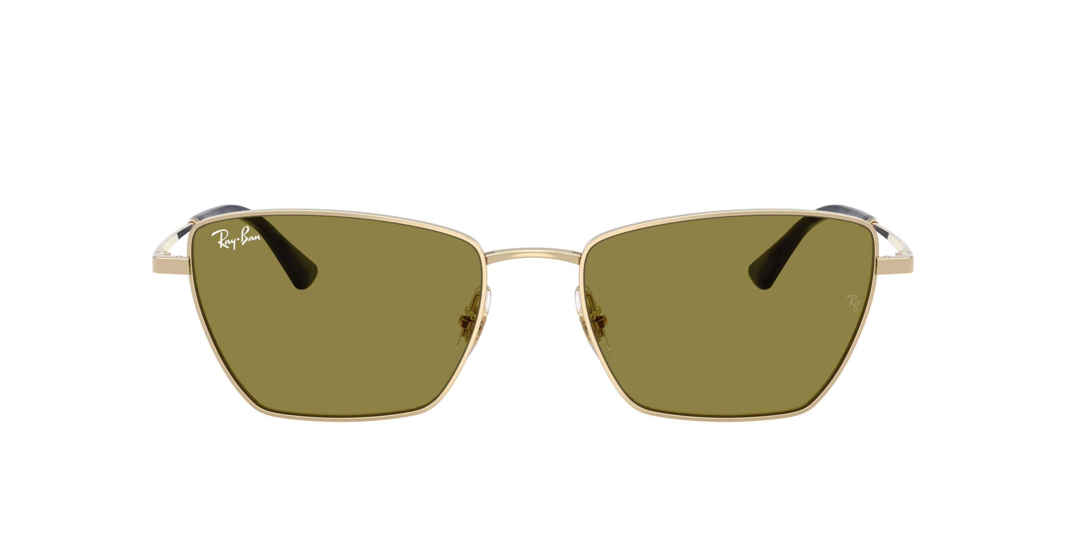 Ray-Ban Drea Bio-Based Green Sunglasses &ndash; Polished Pale Gold - GOLD/GREEN Thumbnail View 2