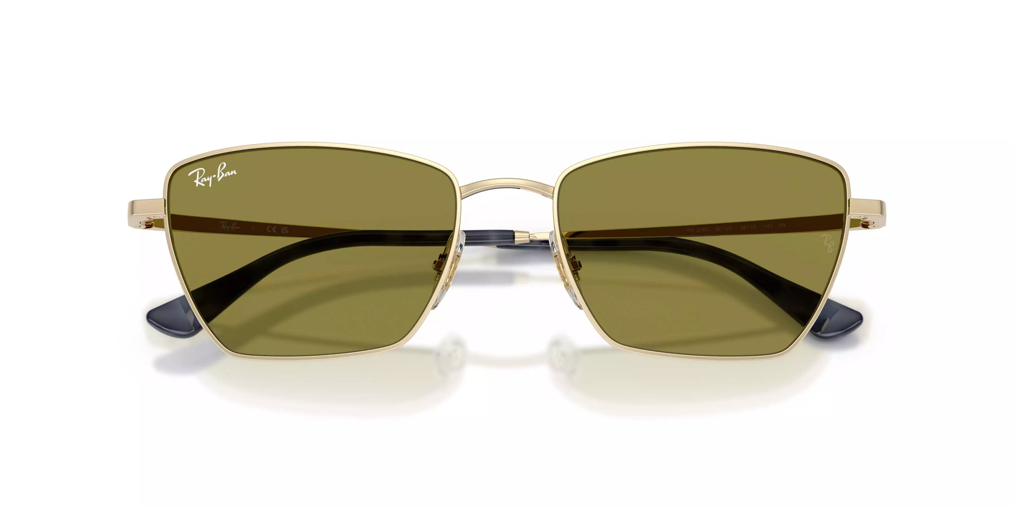 Ray-Ban Drea Bio-Based Green Sunglasses &ndash; Polished Pale Gold - GOLD/GREEN