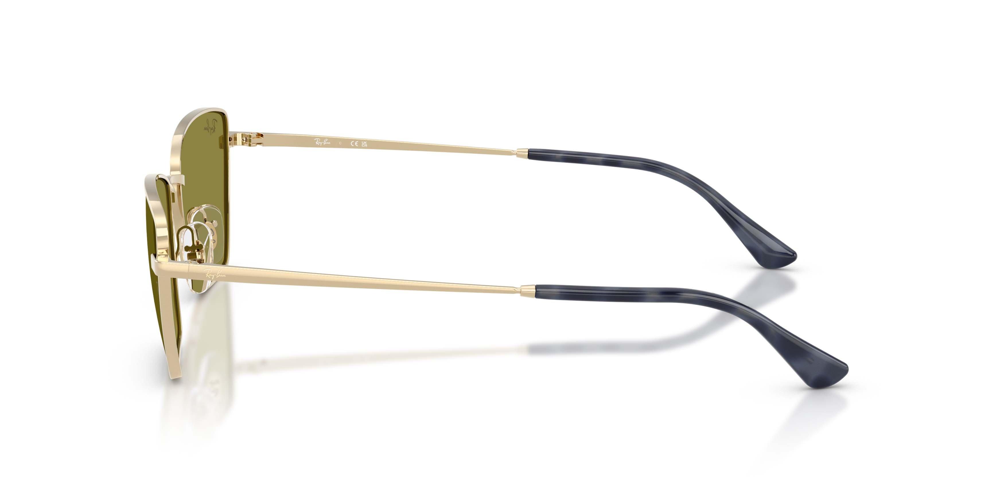 Ray-Ban Drea Bio-Based Green Sunglasses &ndash; Polished Pale Gold - GOLD/GREEN Thumbnail View 6