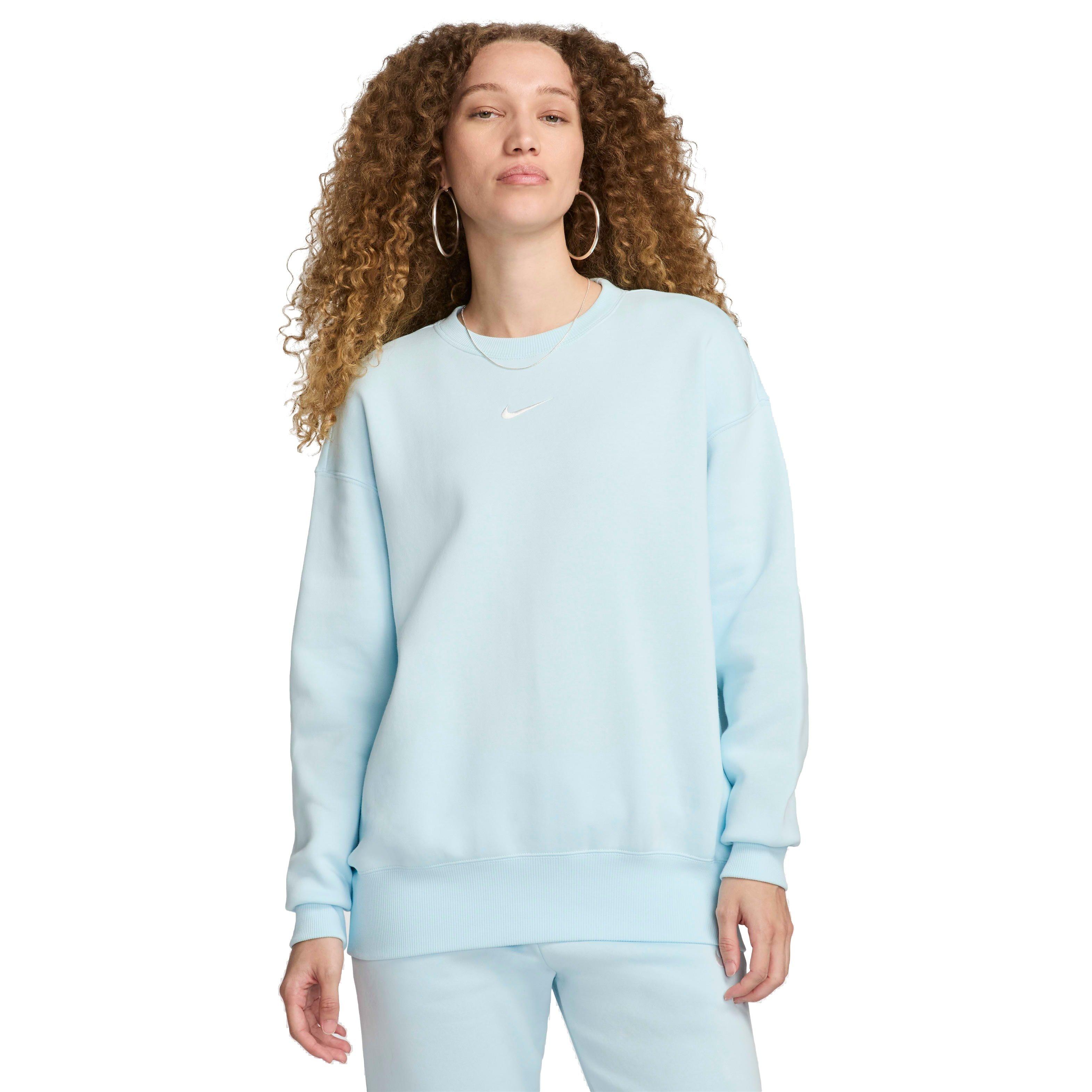 Nike Women's Sportswear Phoenix Brushed Fleece Oversized Crewneck Sweatshirt - BLUE Thumbnail View 1
