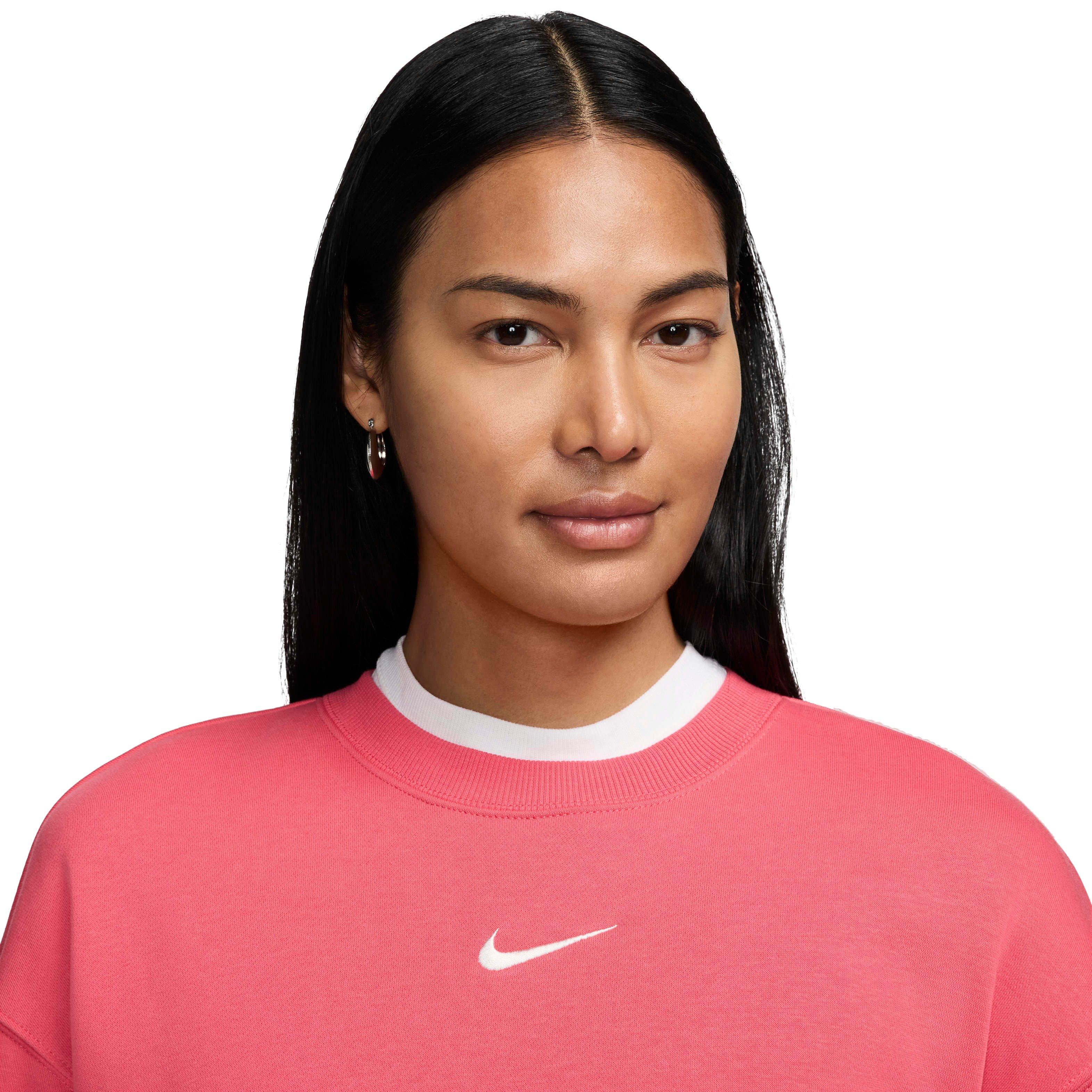 Nike Women's Sportswear Phoenix Fleece Oversized Crewneck Sweatshirt - PINK Thumbnail View 3