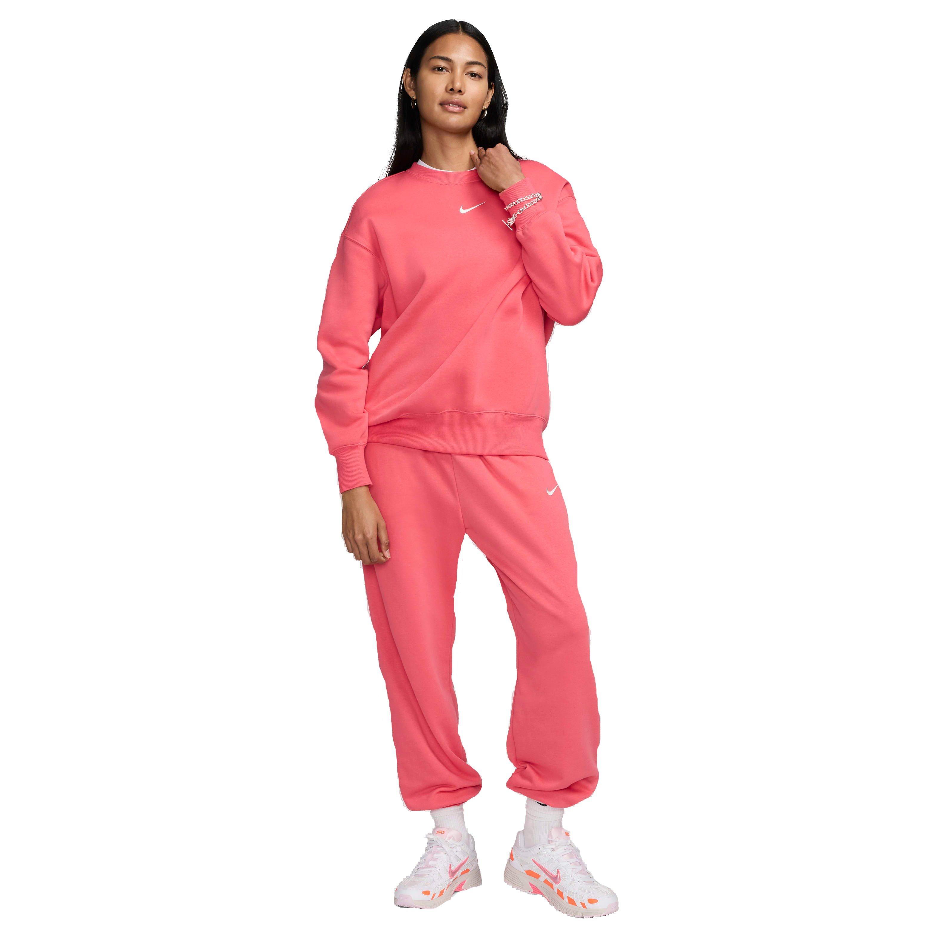 Nike Women's Sportswear Phoenix Fleece Oversized Crewneck Sweatshirt - PINK Thumbnail View 5