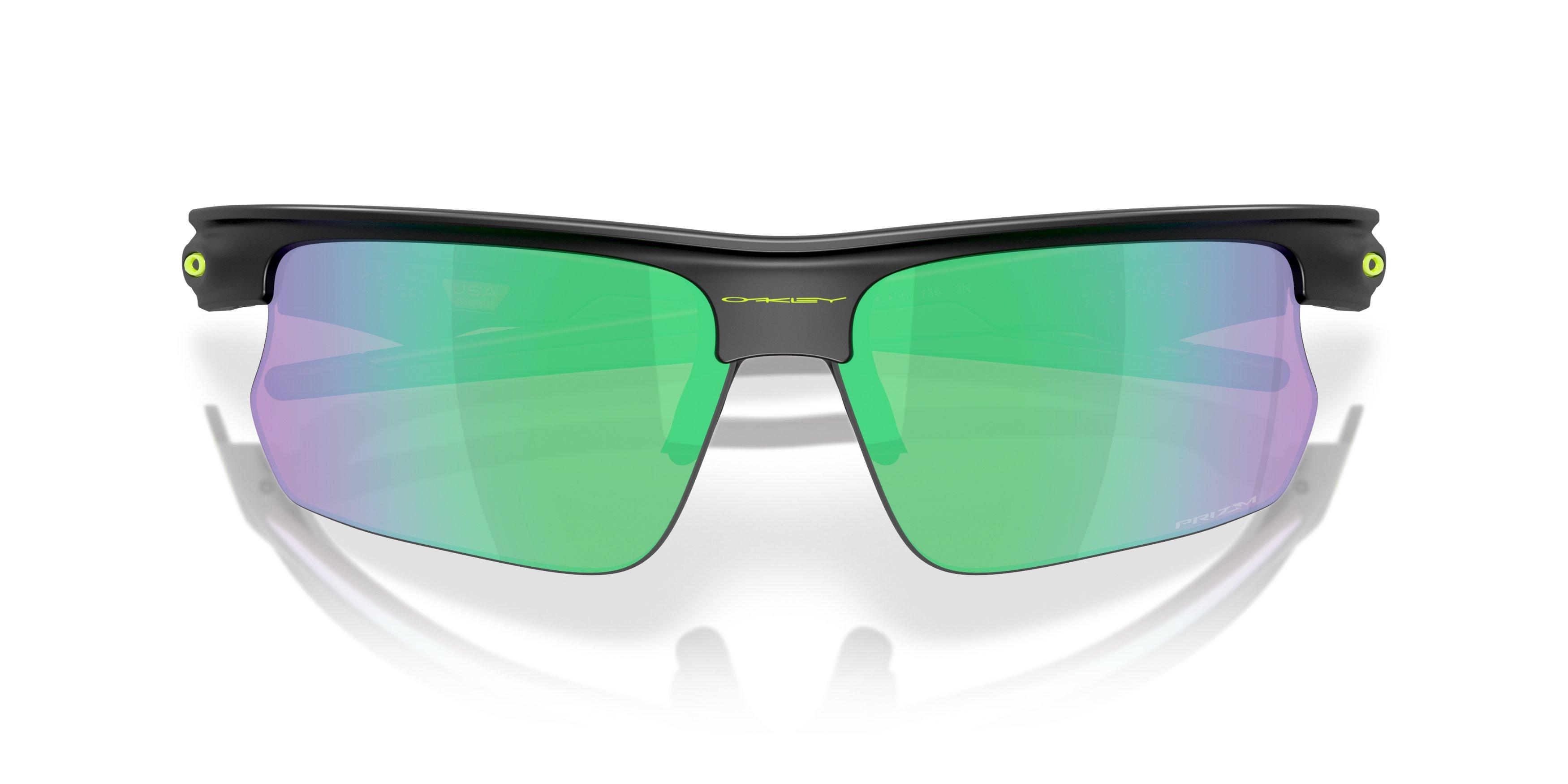 Oakley BiSphaera Prizm Road Jade Sunglasses - Matte Black - BLACK/GREEN Thumbnail View 7