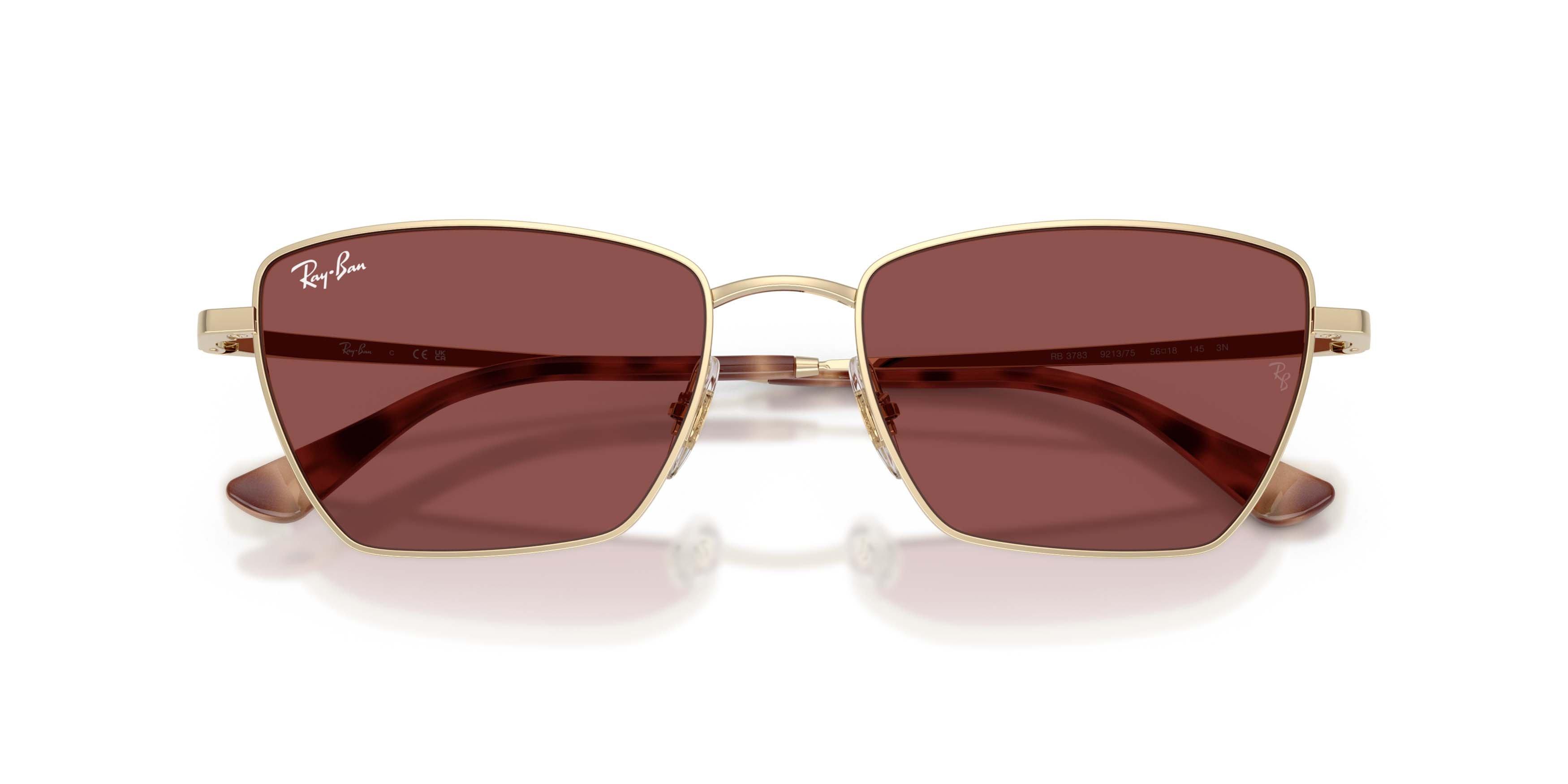 Ray-Ban Drea Bio-Based Dark Violet Sunglasses &ndash; Polished Pale Gold - GOLD/PURPLE Thumbnail View 5