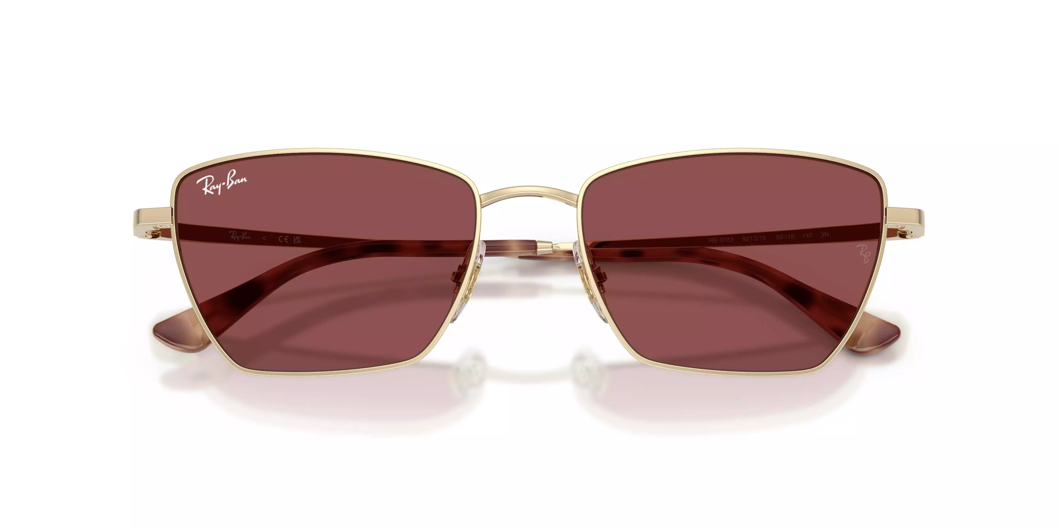 Ray-Ban Drea Bio-Based Dark Violet Sunglasses &ndash; Polished Pale Gold - GOLD/PURPLE