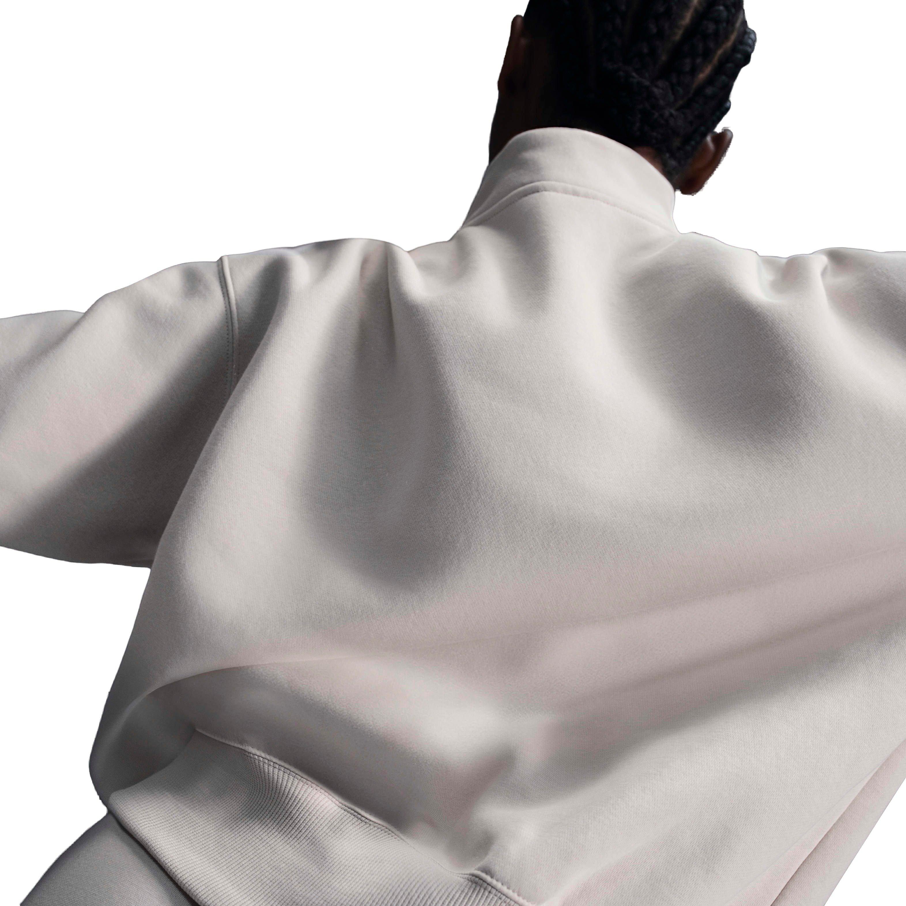 Nike Women's Sportswear Poenix Fleece Oversized 1/4-Zip Logo Top - BIRCH HEATHER Thumbnail View 2