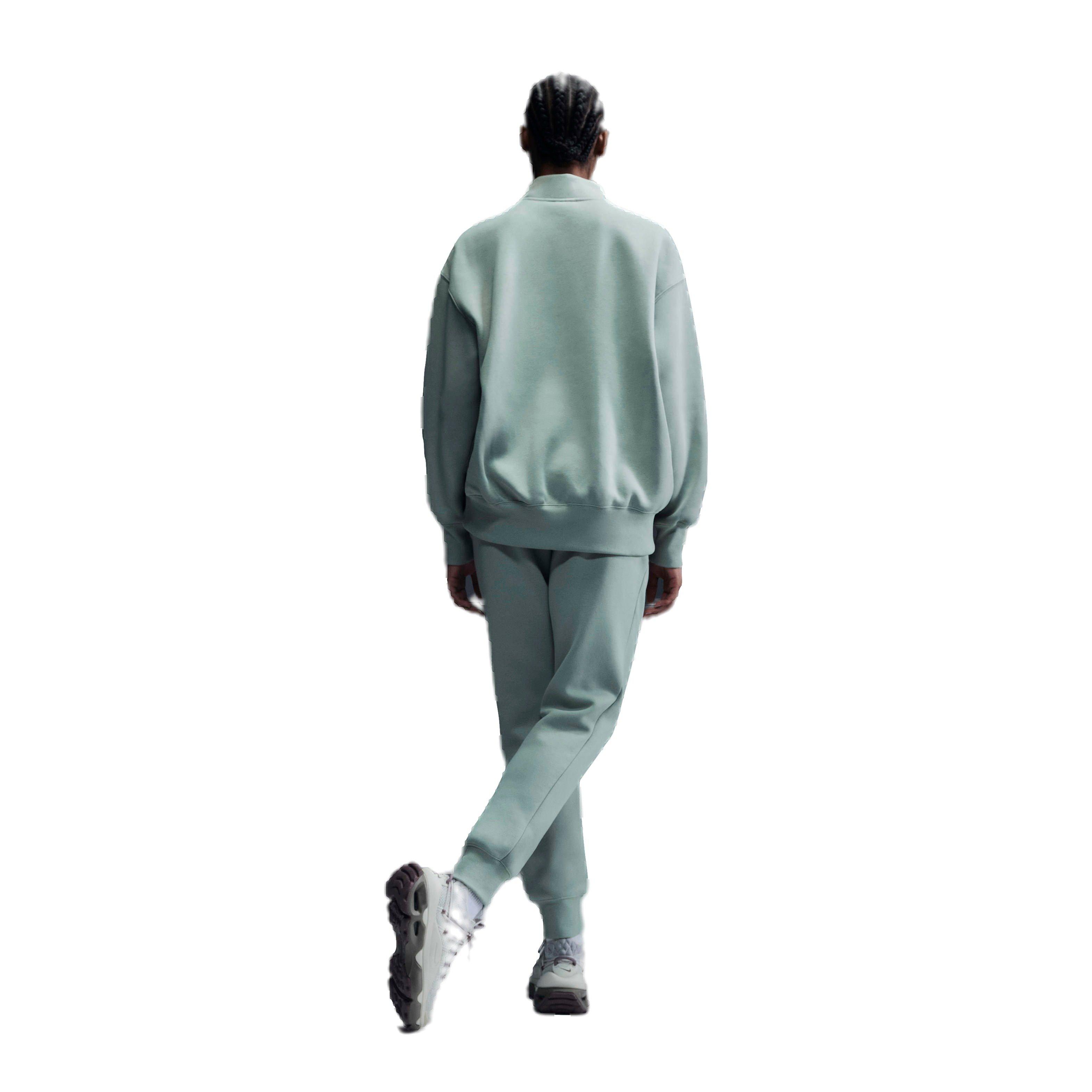 Nike Women's Sportswear Poenix Fleece Oversized 1/4-Zip Logo Top - GREEN Thumbnail View 5