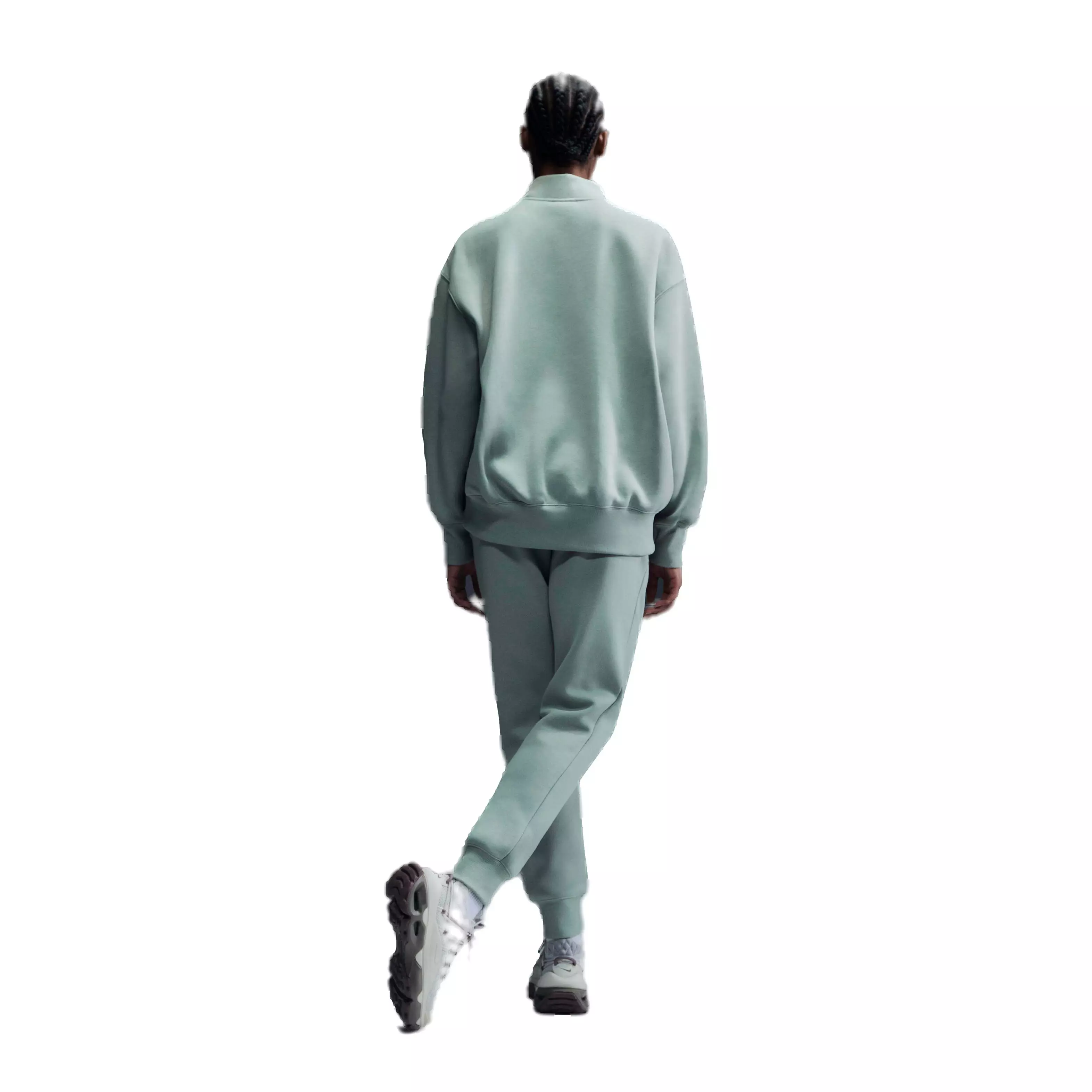 Nike Women's Sportswear Poenix Fleece Oversized 1/4-Zip Logo Top - GREEN