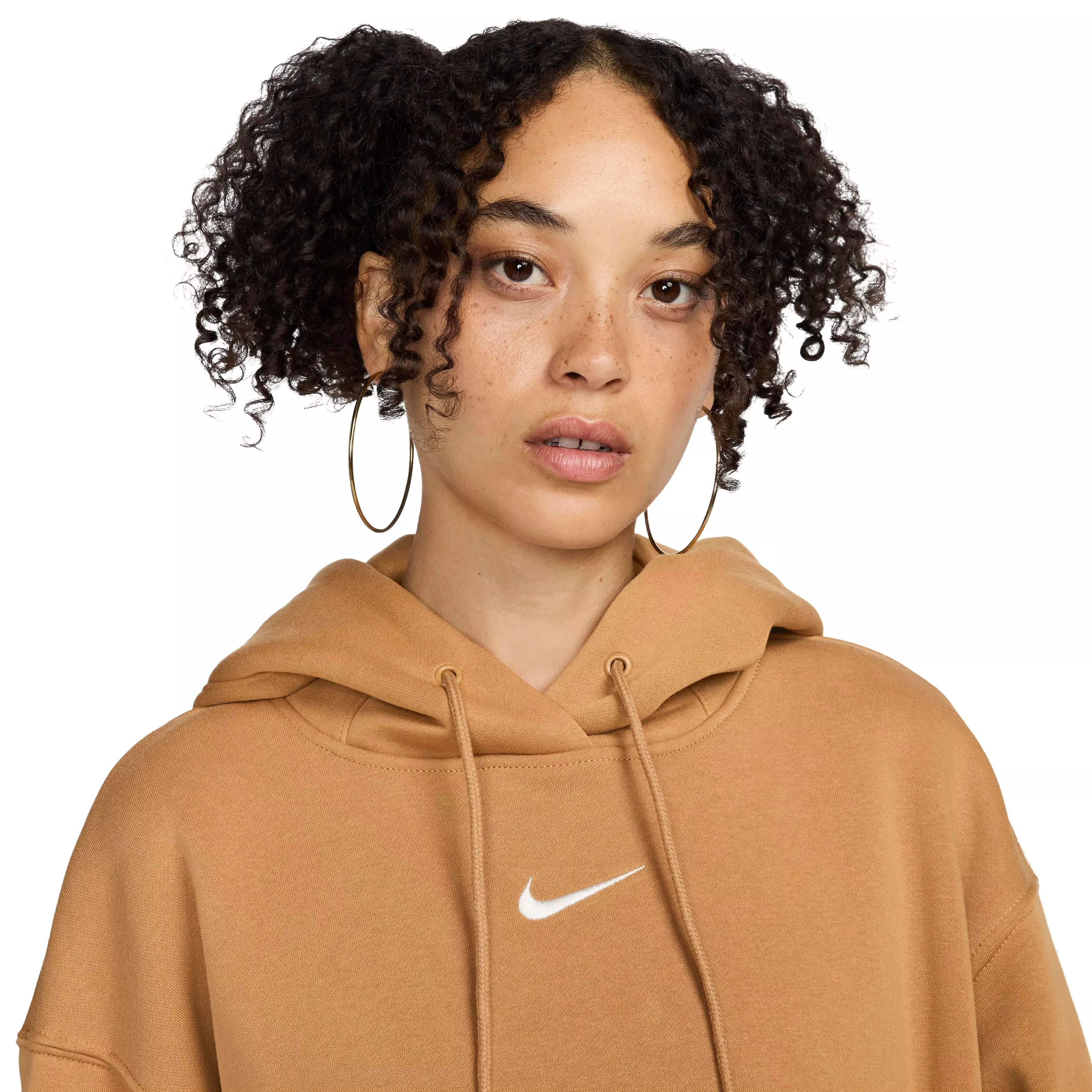 Nike Women's Sportswear Phoenix Fleece Oversized Pullover Hoodie - BROWN