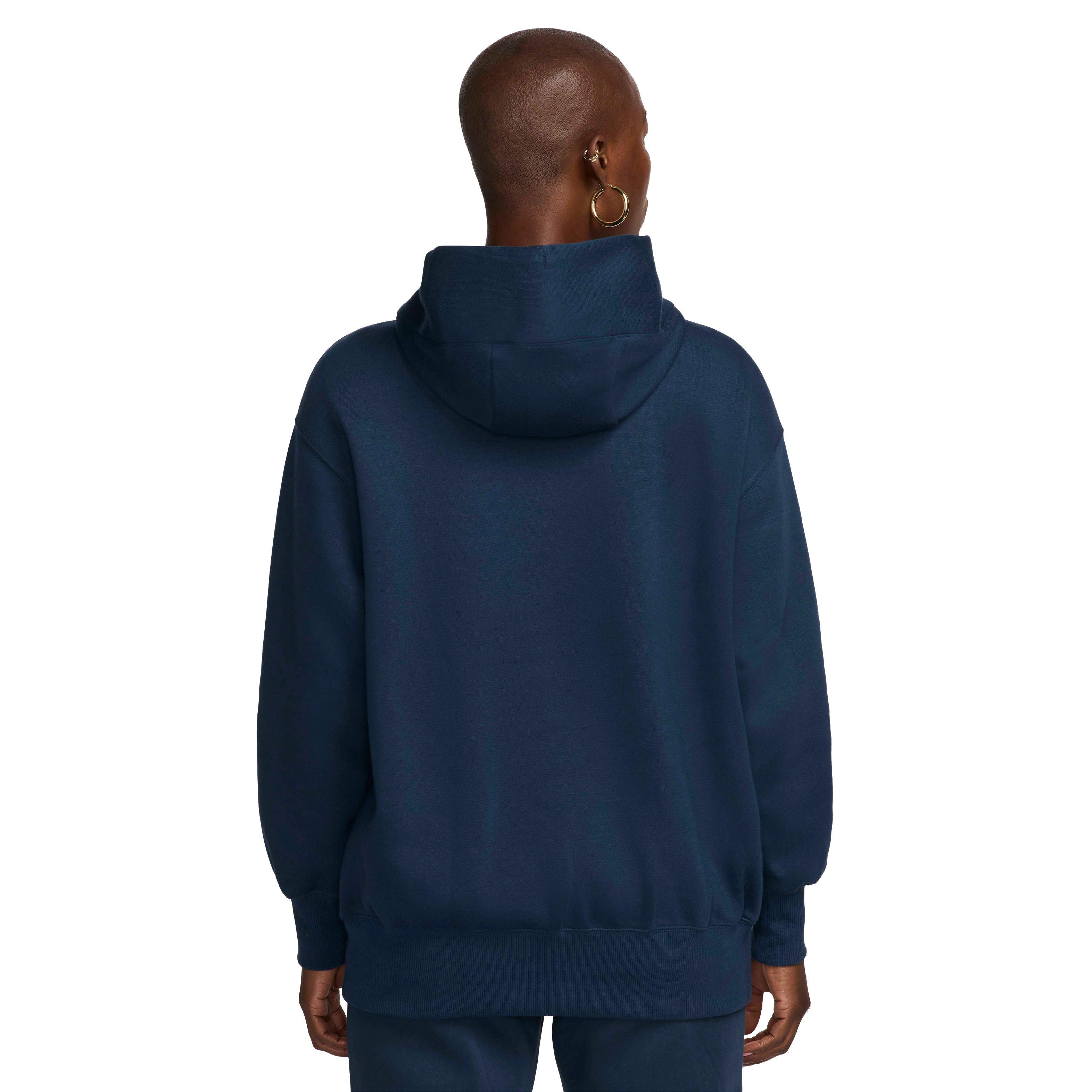Nike Women's Sportswear Phoenix Swoosh Fleece Oversized Pullover Hoodie - NAVY Thumbnail View 2