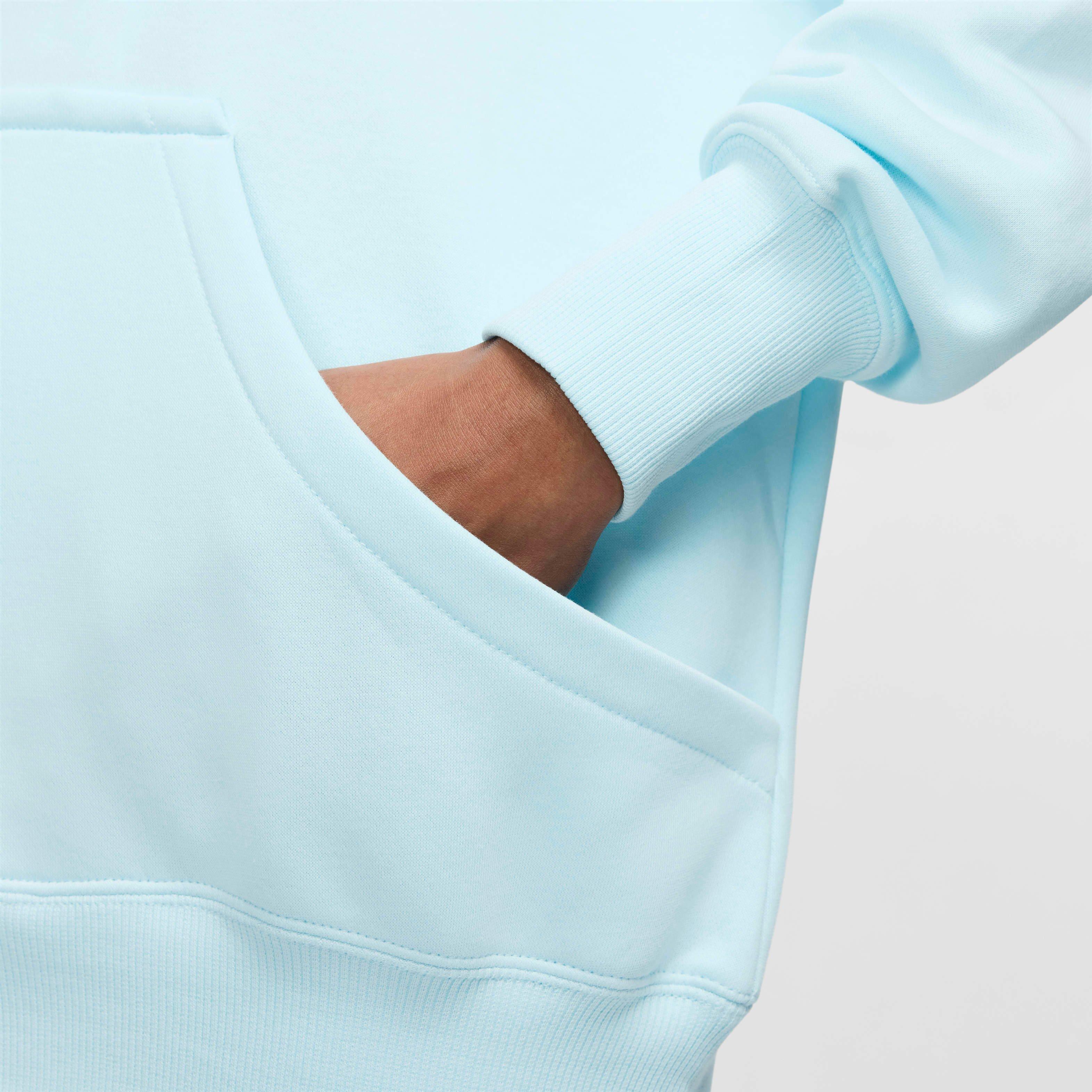 Nike Women's Sportswear Phoenix Swoosh Fleece Oversized Pullover Hoodie - BLUE Thumbnail View 4