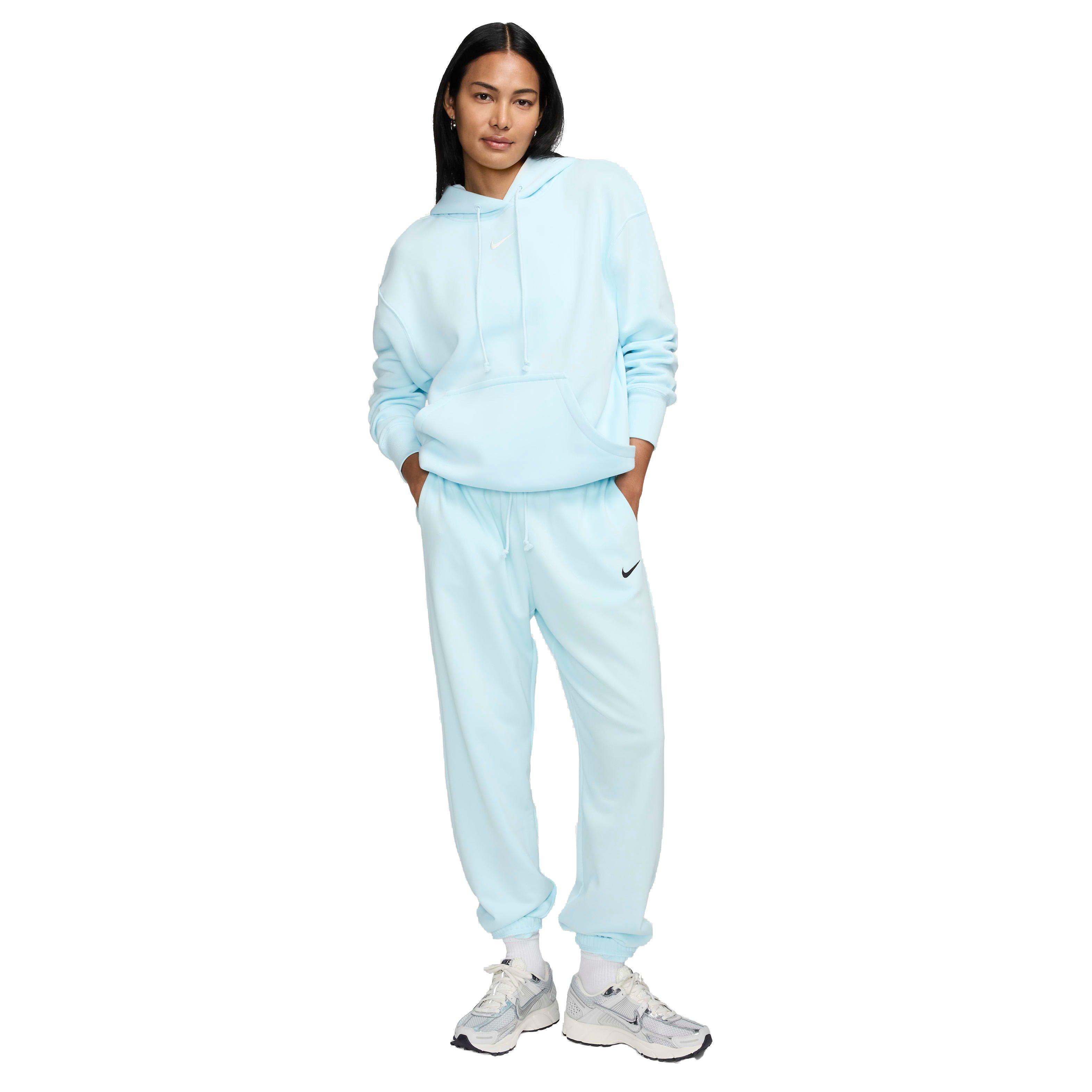 Nike Women's Sportswear Phoenix Fleece Oversized Pullover Hoodie - BLUE Thumbnail View 8