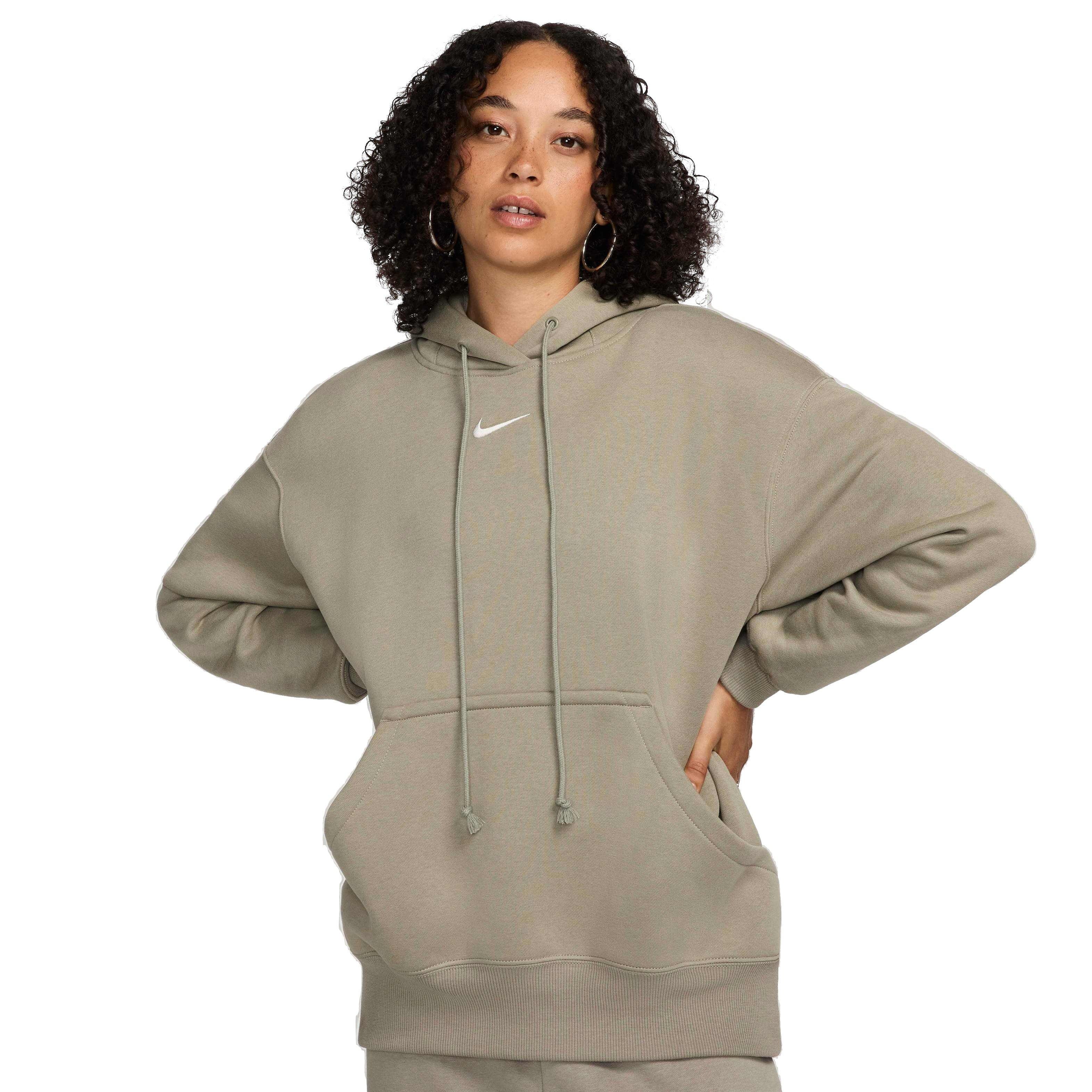 Nike Women's Sportswear Phoenix Swoosh Fleece Oversized Pullover Hoodie - GREEN Thumbnail View 1