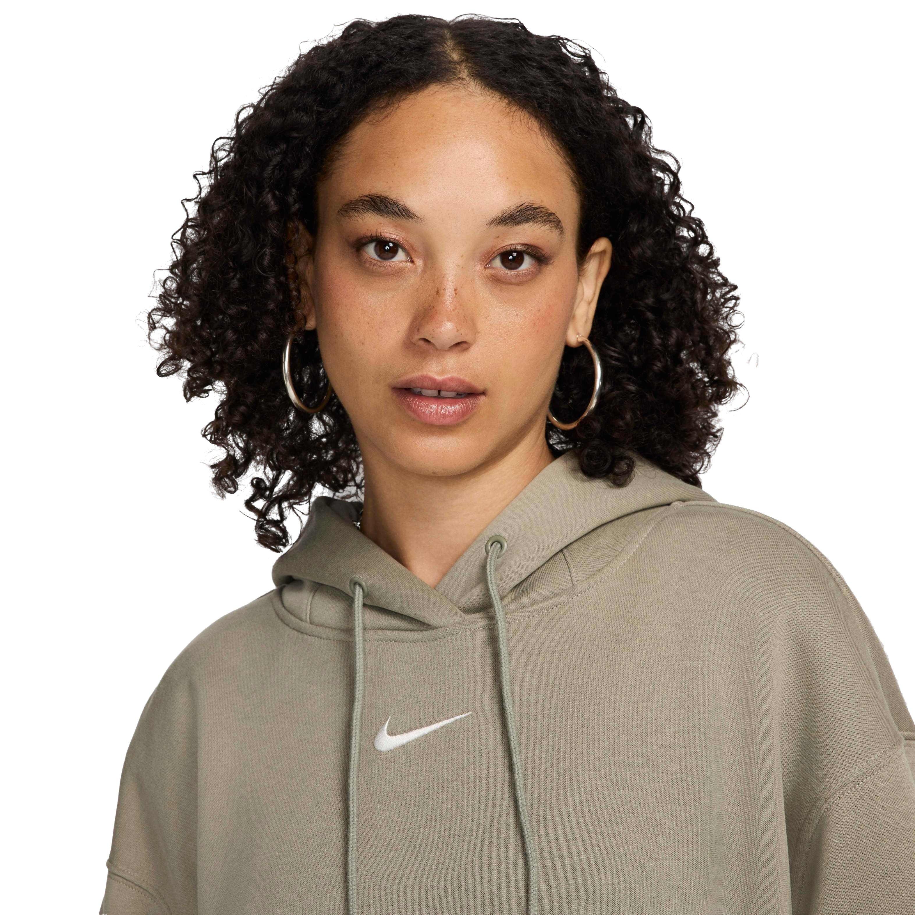 Nike Women's Sportswear Phoenix Fleece Oversized Pullover Hoodie - GREEN Thumbnail View 3