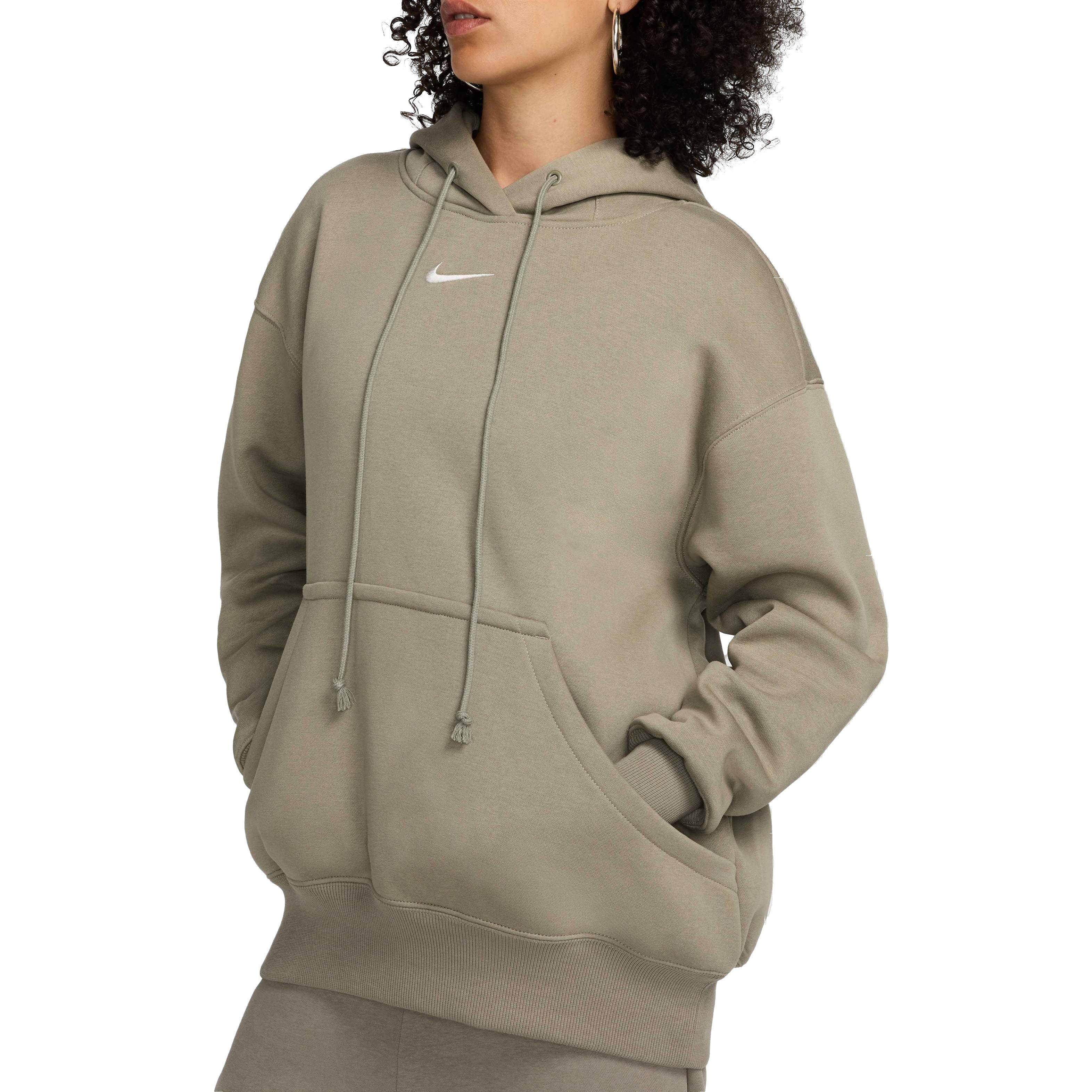 Nike Women's Sportswear Phoenix Fleece Oversized Pullover Hoodie - GREEN Thumbnail View 4