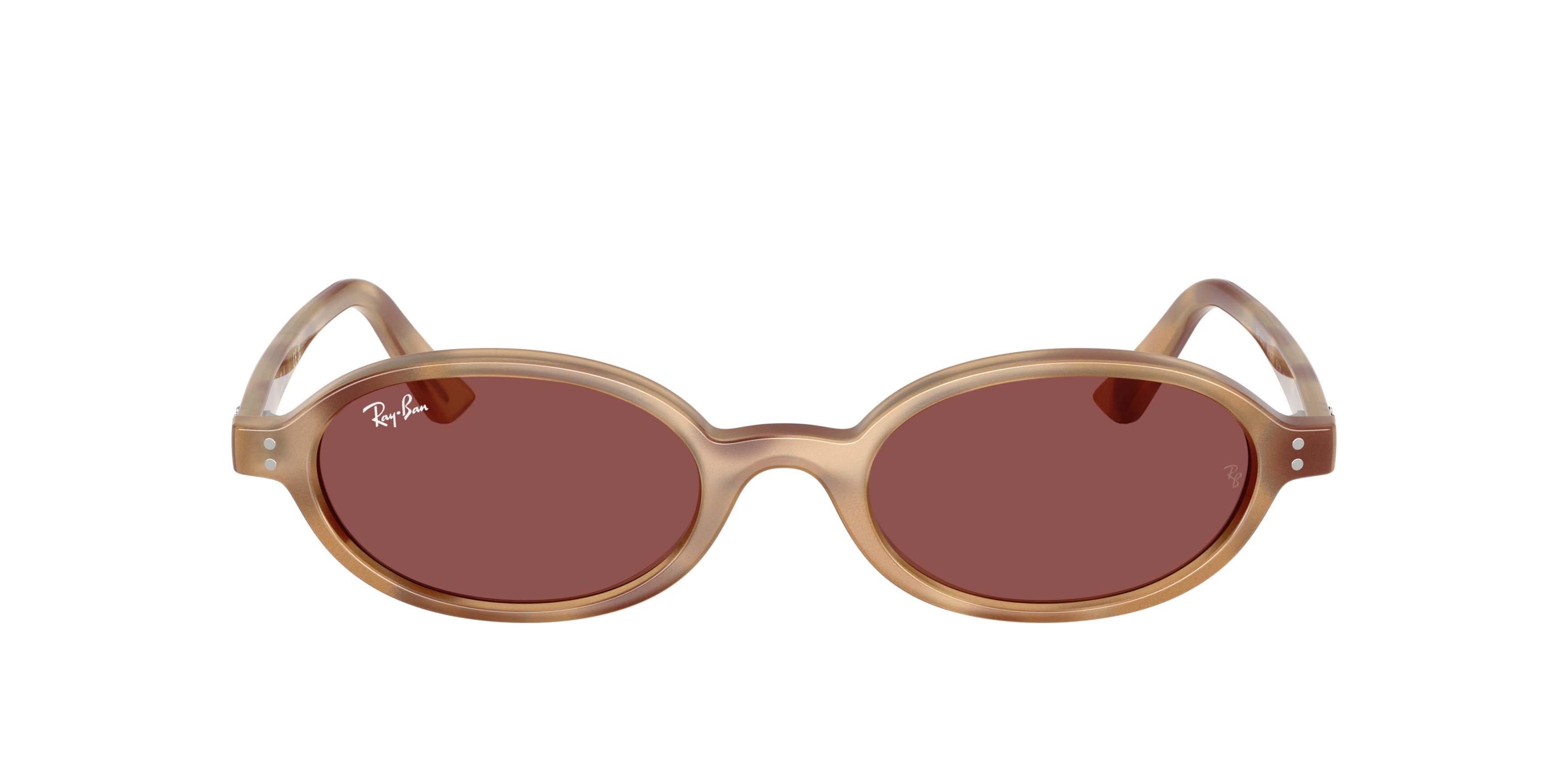 Ray-Ban Khal Bio-Based Dark Violet Sunglasses &ndash; Polished Cream Havana - PURPLE Thumbnail View 2