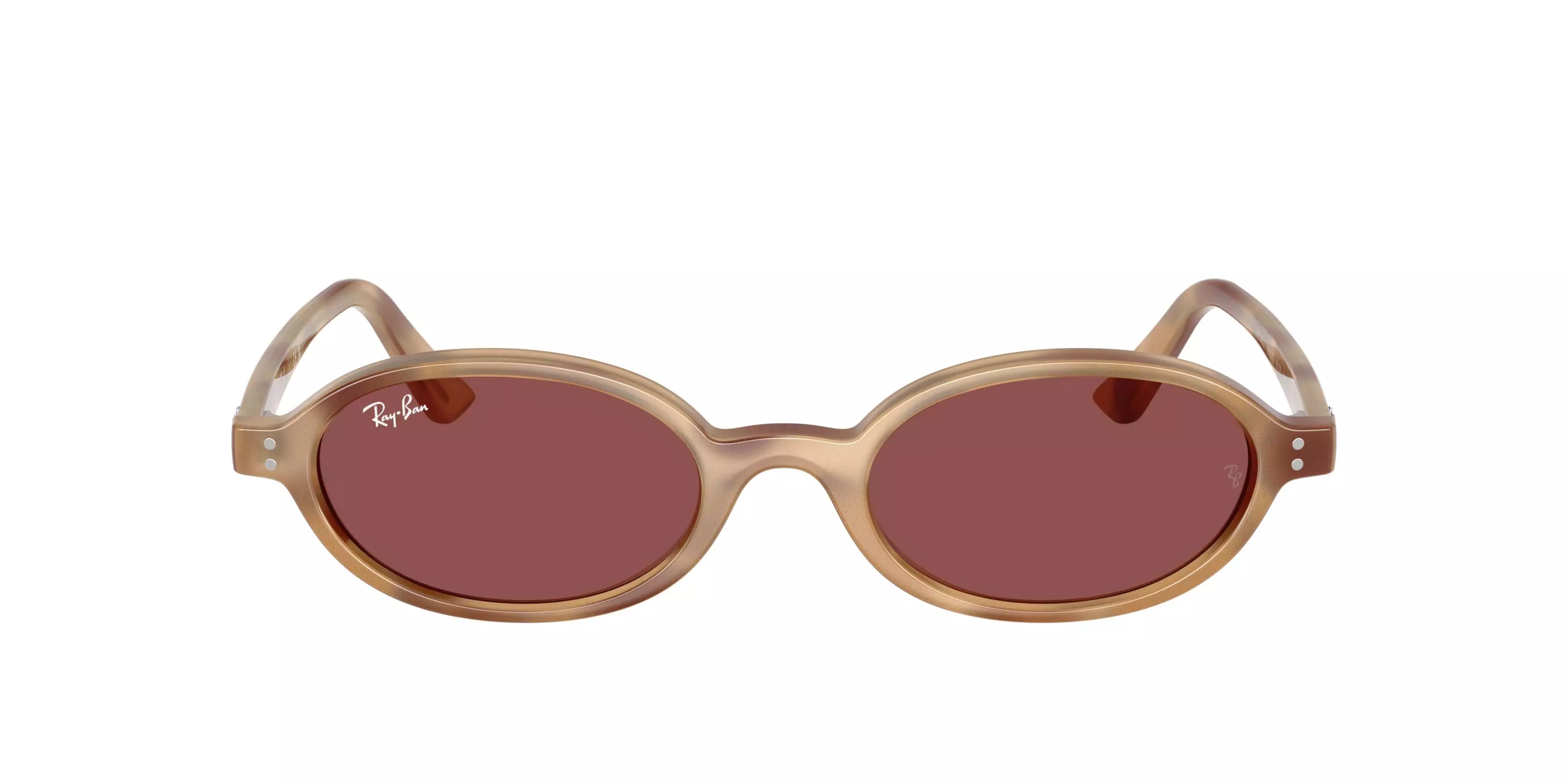 Ray-Ban Khal Bio-Based Dark Violet Sunglasses &ndash; Polished Cream Havana - PURPLE