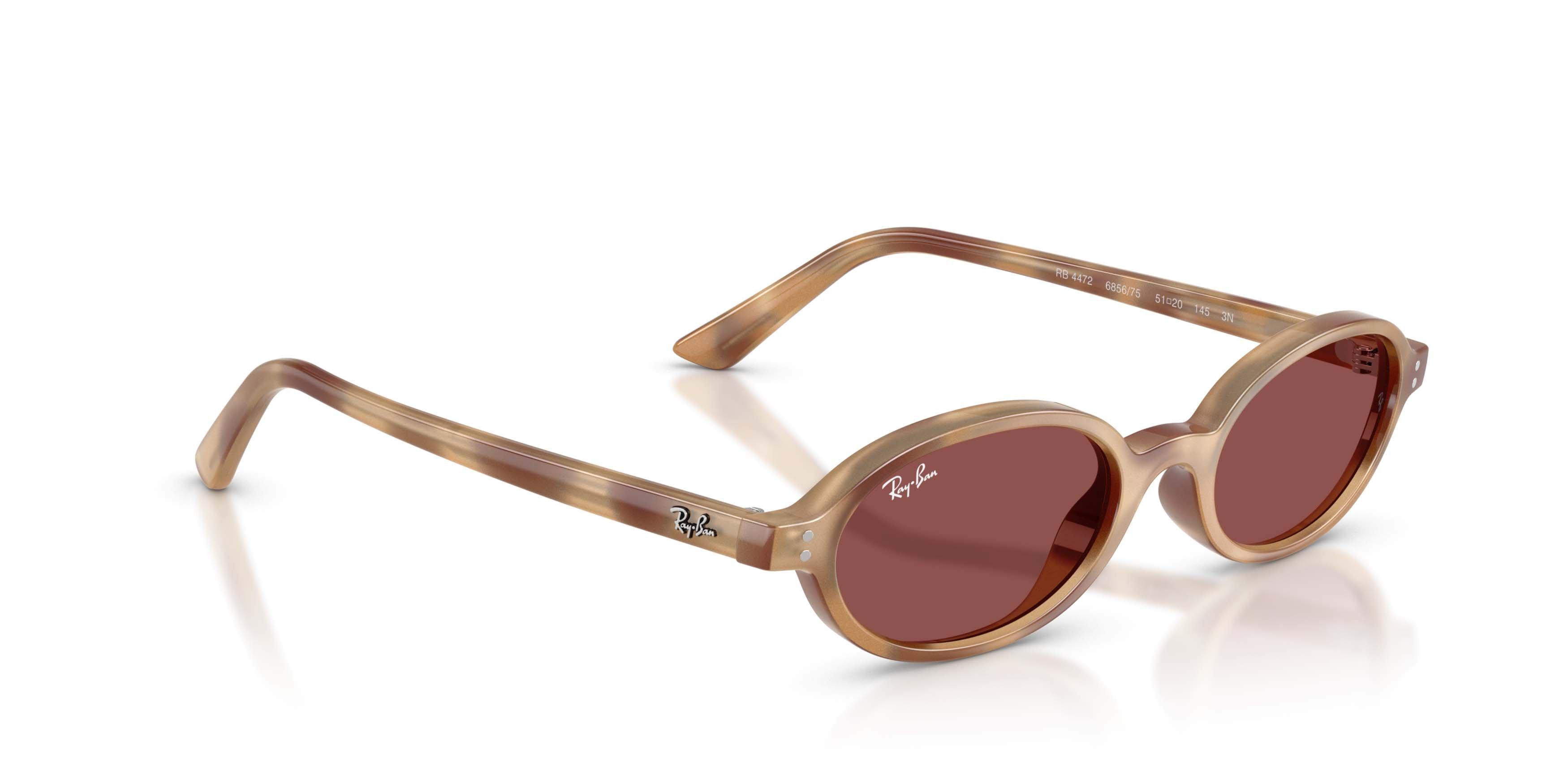 Ray-Ban Khal Bio-Based Dark Violet Sunglasses &ndash; Polished Cream Havana - PURPLE Thumbnail View 3