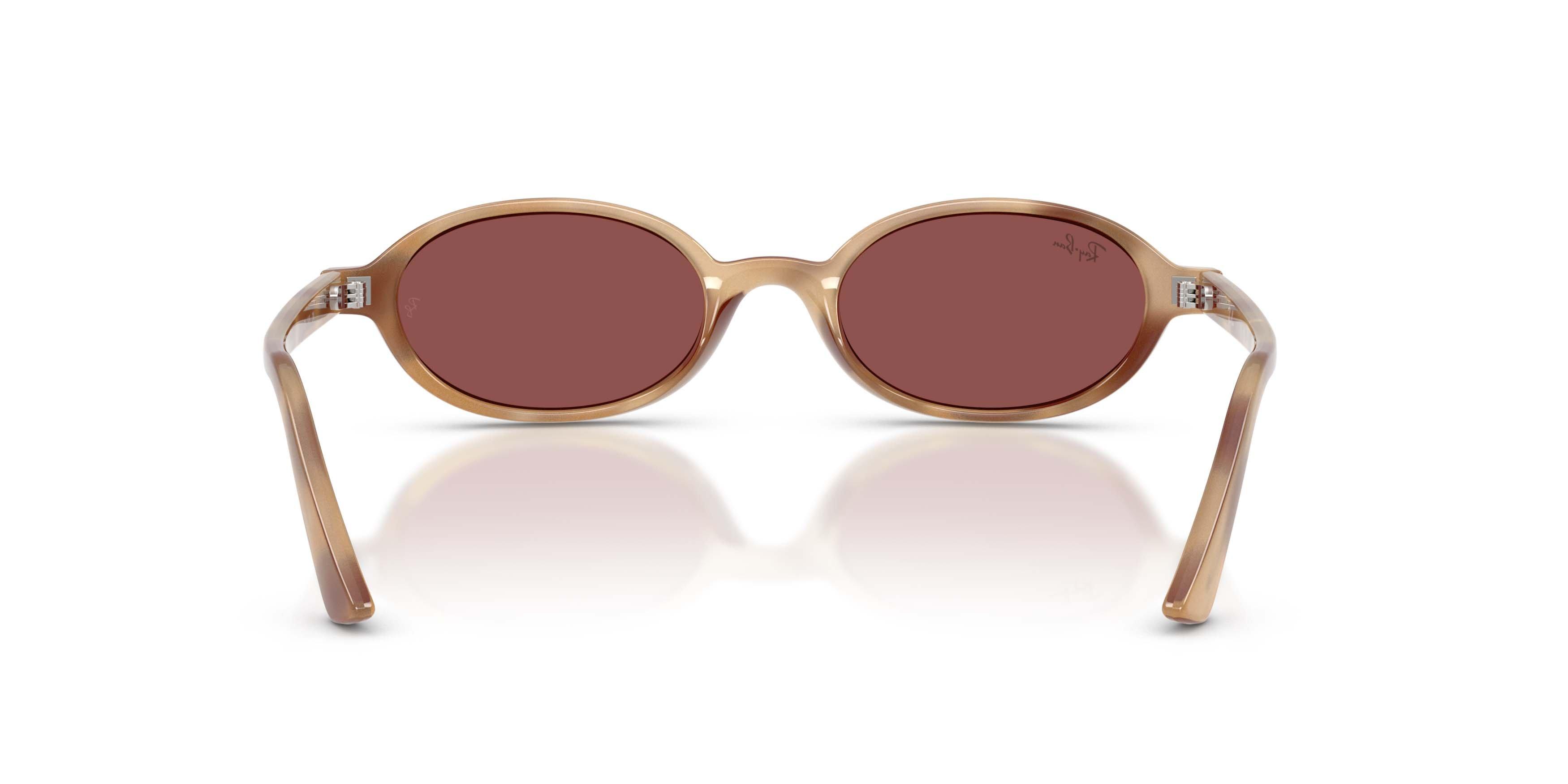 Ray-Ban Khal Bio-Based Dark Violet Sunglasses &ndash; Polished Cream Havana - PURPLE Thumbnail View 4