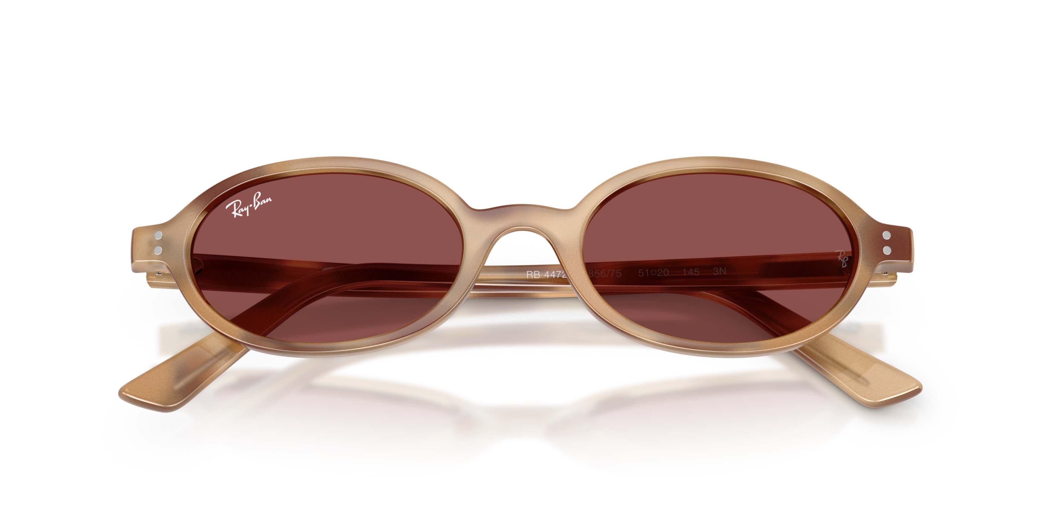 Ray-Ban Khal Bio-Based Dark Violet Sunglasses &ndash; Polished Cream Havana - PURPLE Thumbnail View 5