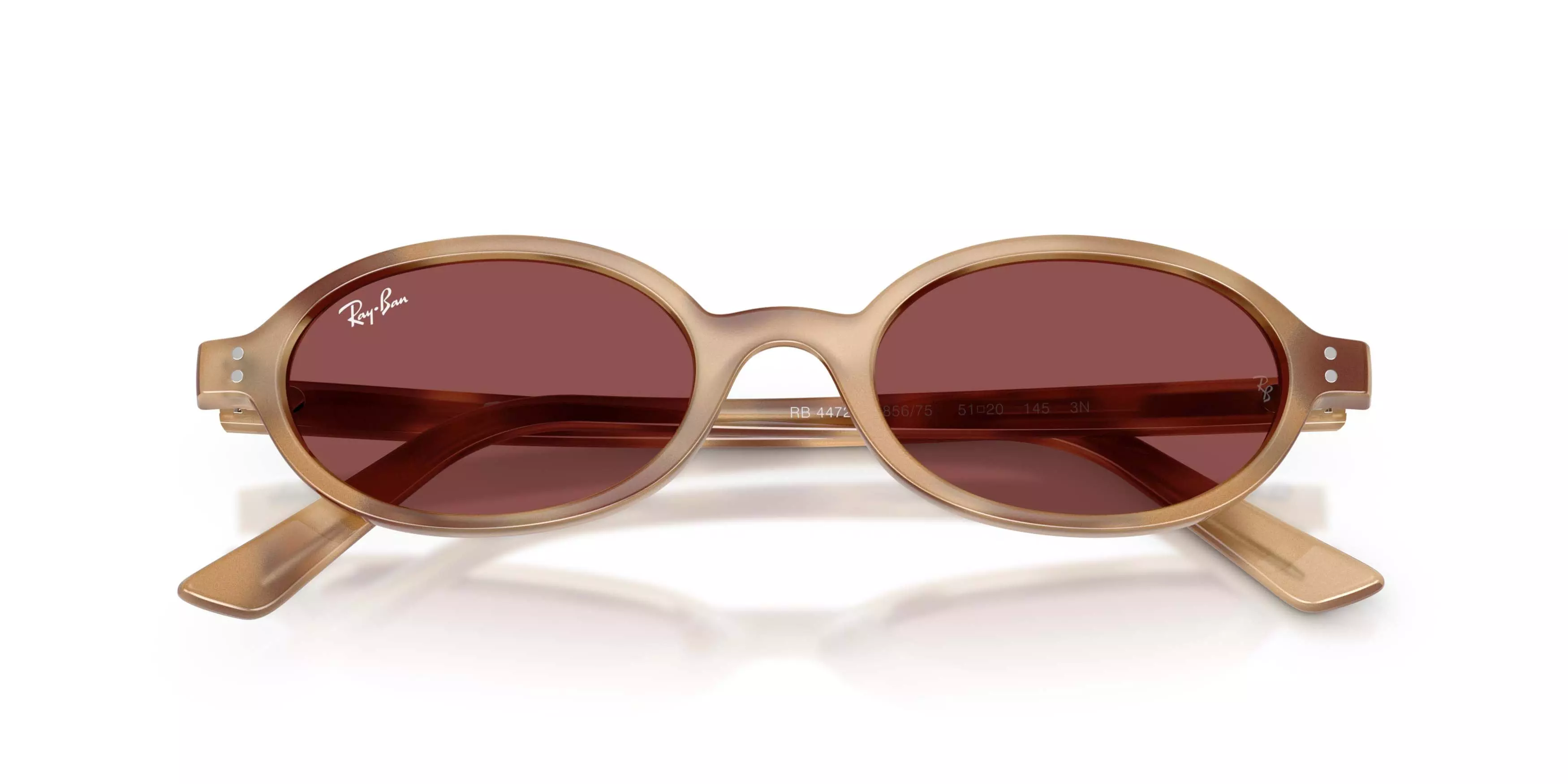 Ray-Ban Khal Bio-Based Dark Violet Sunglasses &ndash; Polished Cream Havana - PURPLE