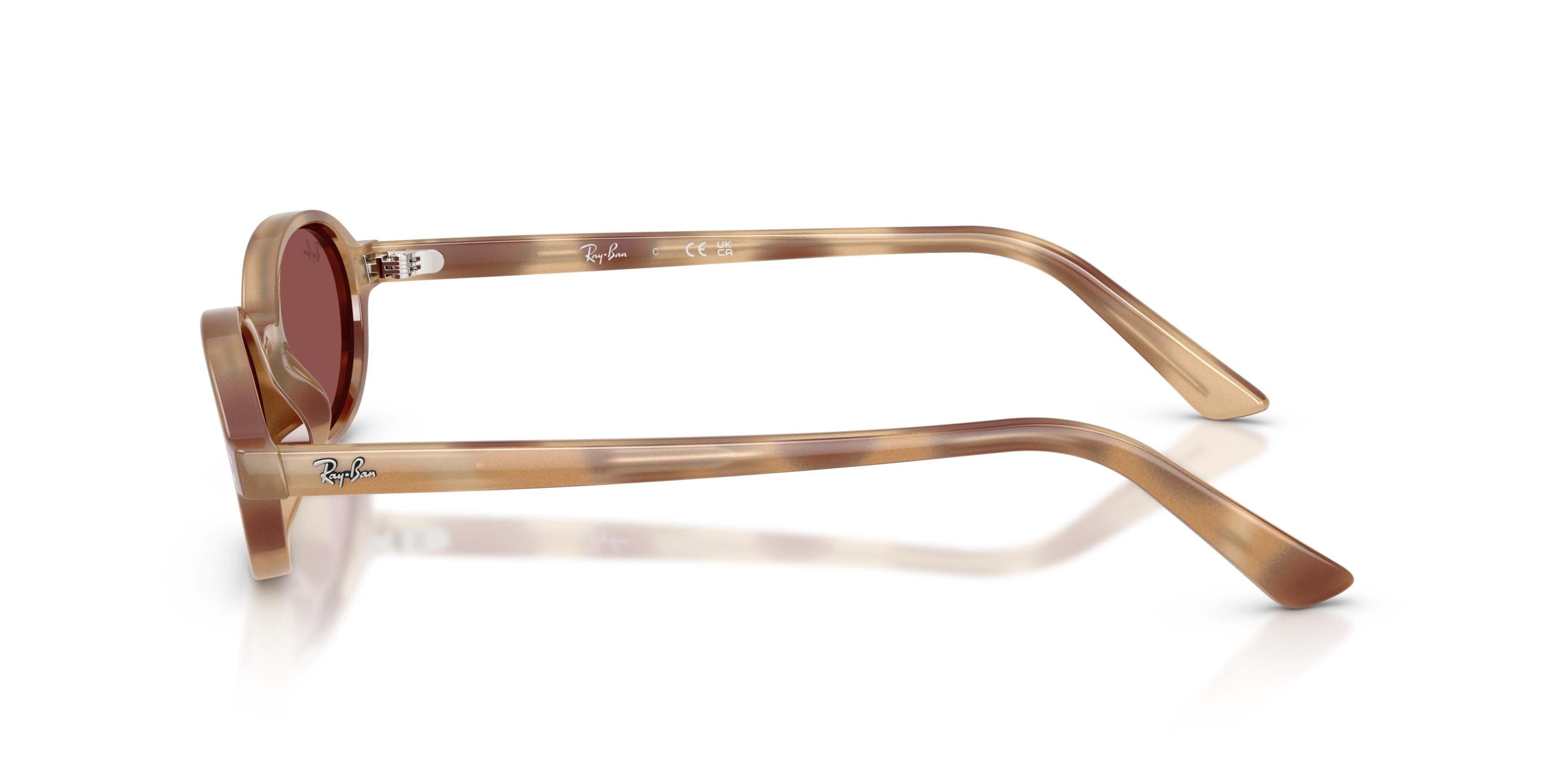 Ray-Ban Khal Bio-Based Dark Violet Sunglasses &ndash; Polished Cream Havana - PURPLE Thumbnail View 6
