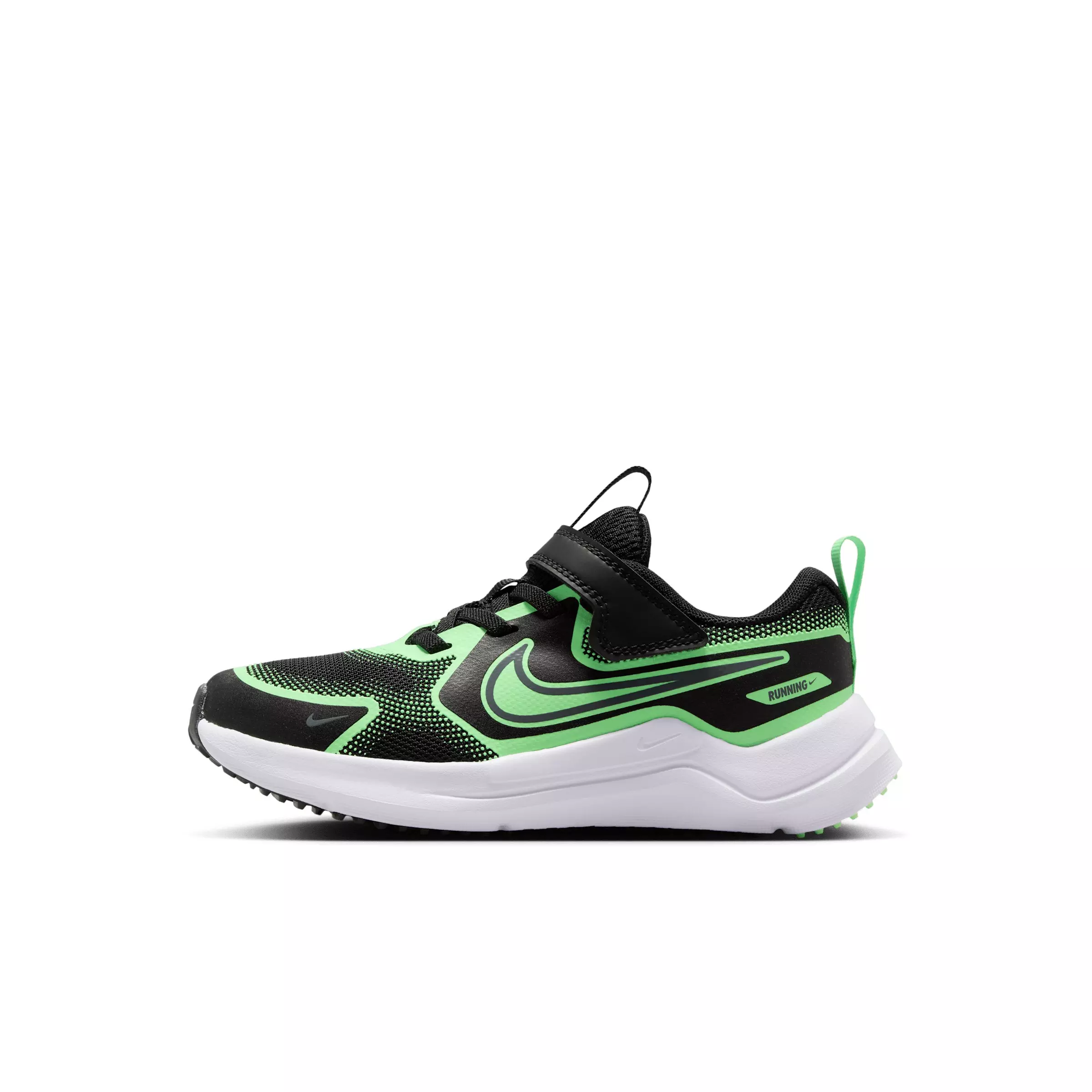 Nike Cosmic Runner "Black/Illusion Green/Cool Grey" Preschool Boys' Running Shoe - BLACK/GREEN/GREY