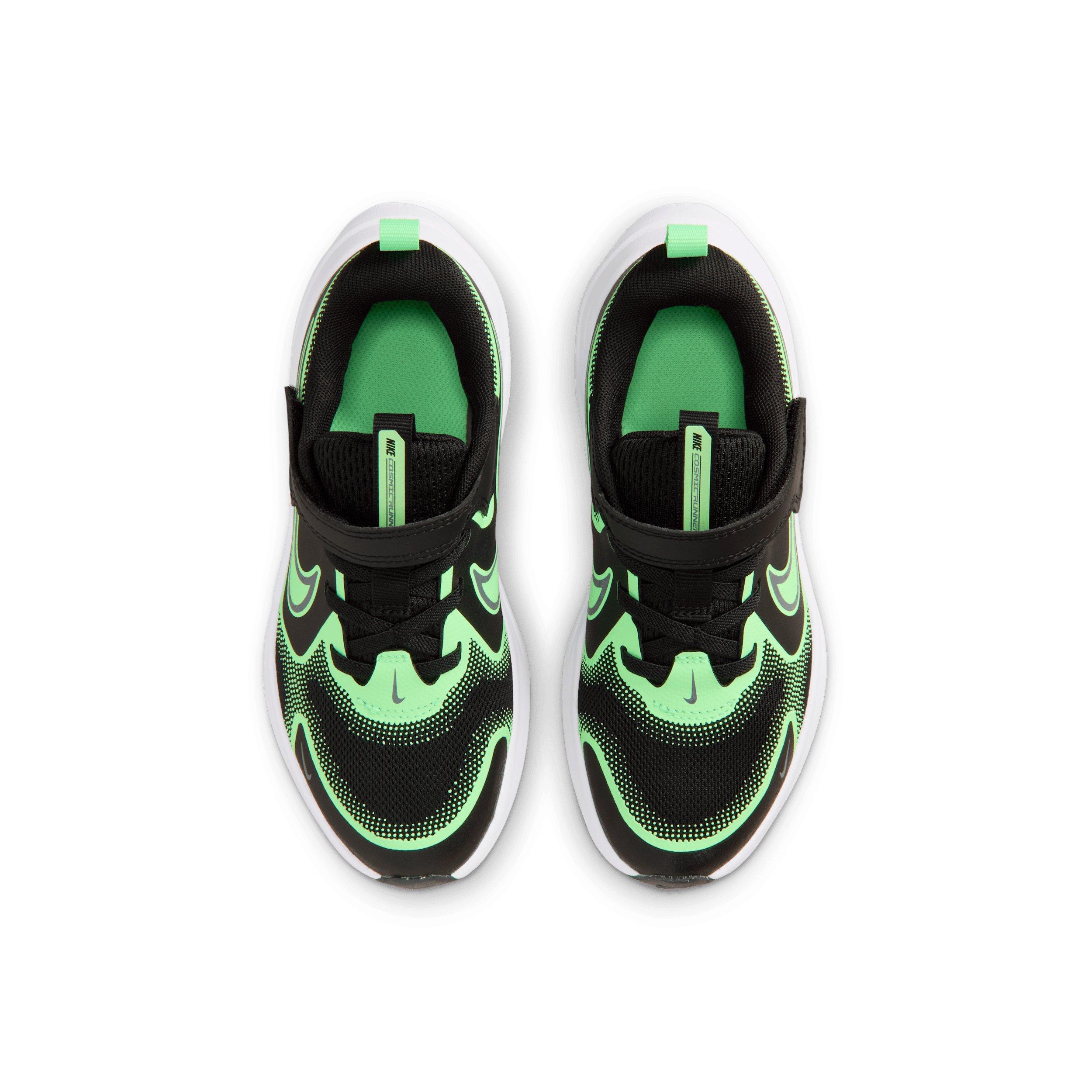 Nike Cosmic Runner "Black/Illusion Green/Cool Grey" Preschool Boys' Running Shoe - BLACK/GREEN/GREY