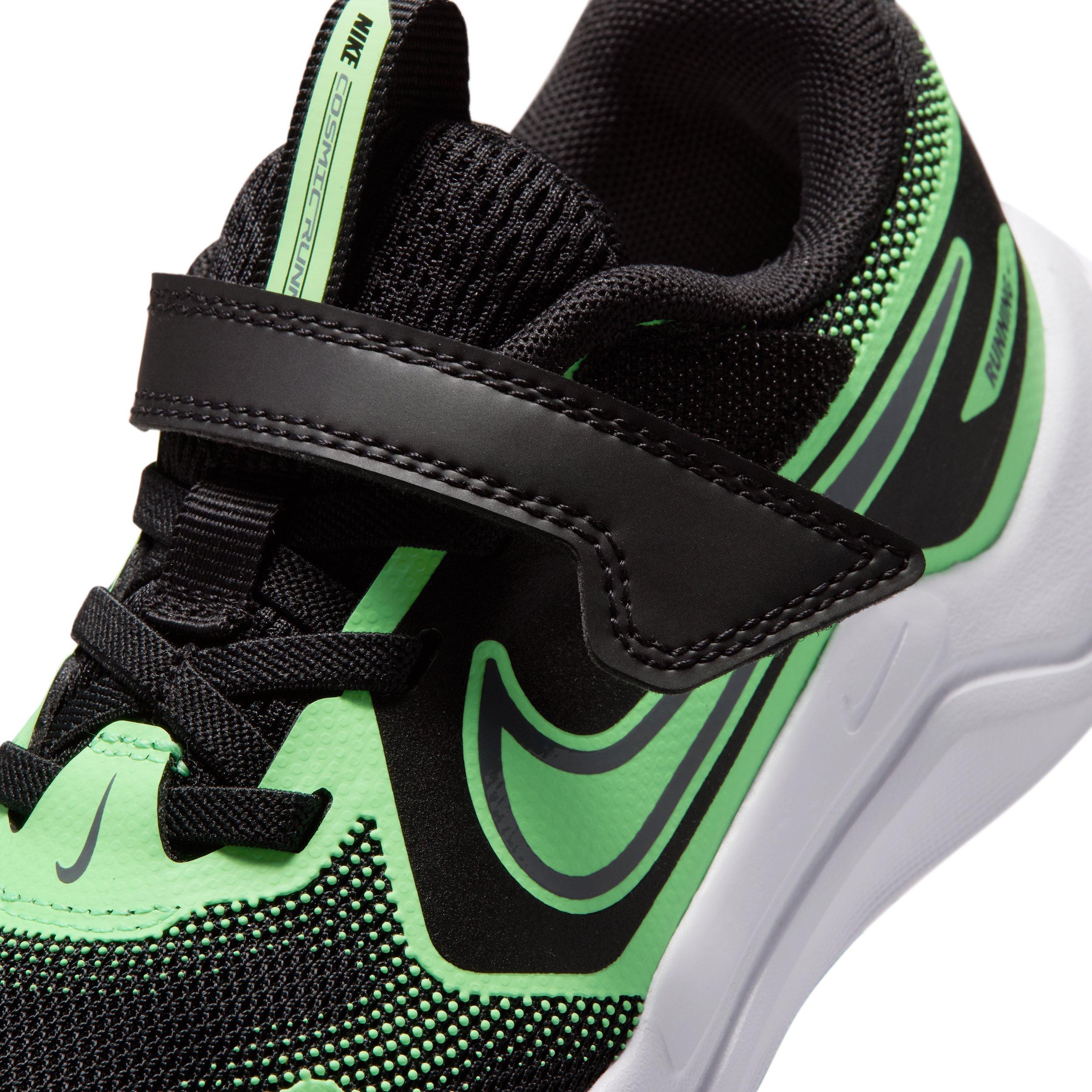 Nike Cosmic Runner "Black/Illusion Green/Cool Grey" Preschool Boys' Running Shoe - BLACK/GREEN/GREY