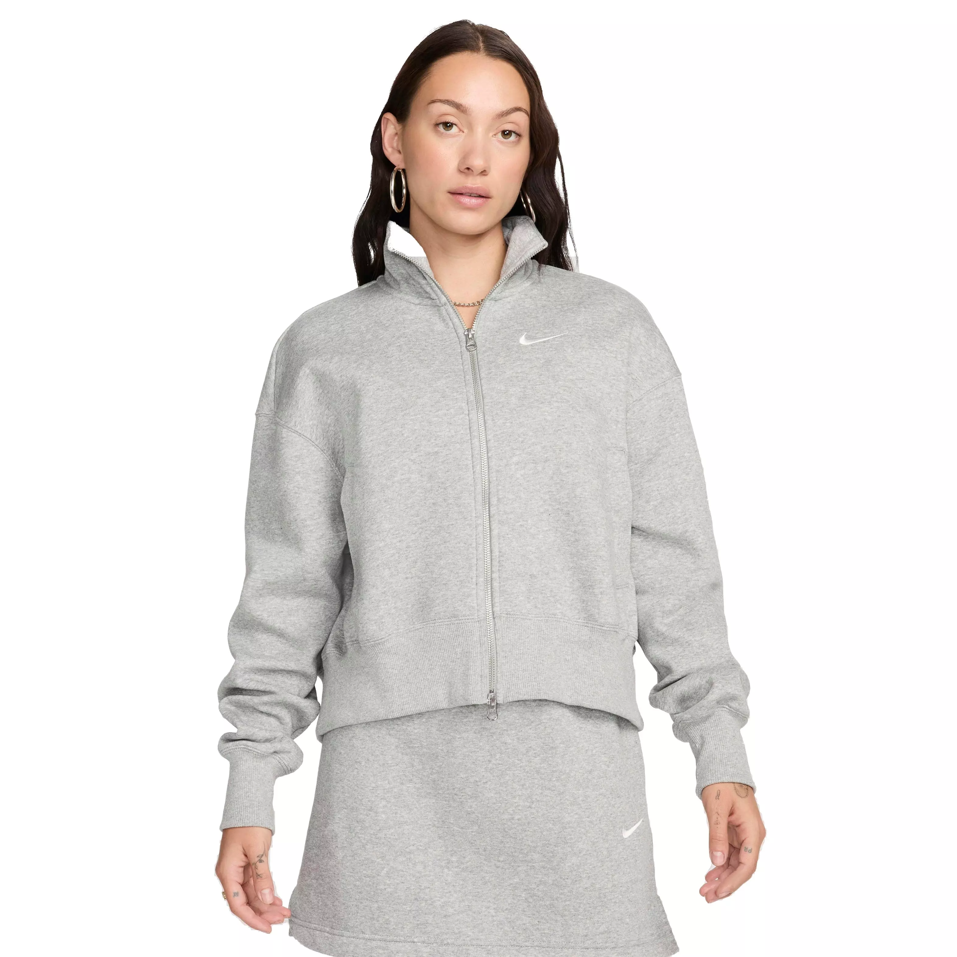 Nike Women's Sportswear Phoenix Fleece Oversized Track Jacket - GREY