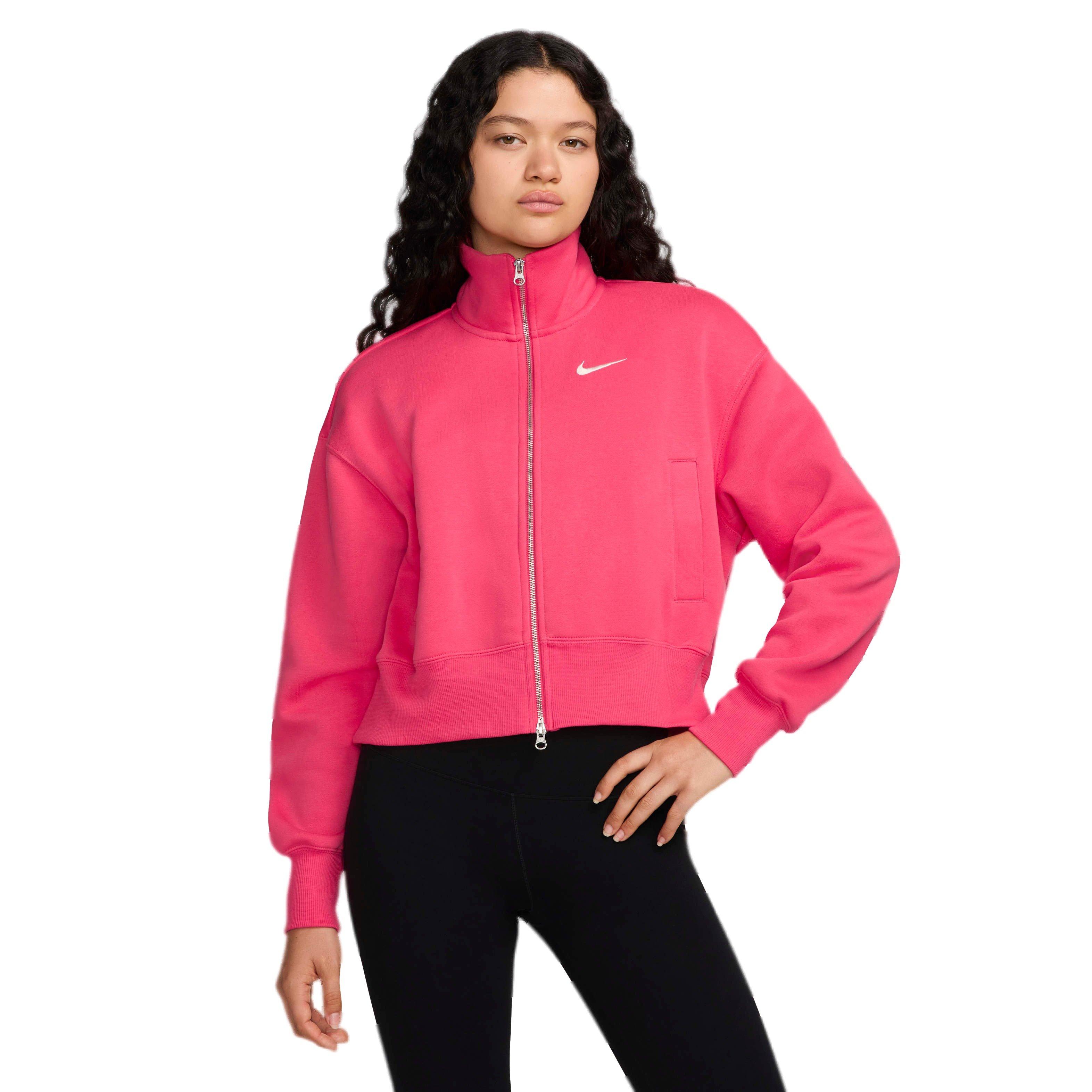 Nike Women's Sportswear Phoenix Fleece Oversized Track Jacket - PINK Thumbnail View 1