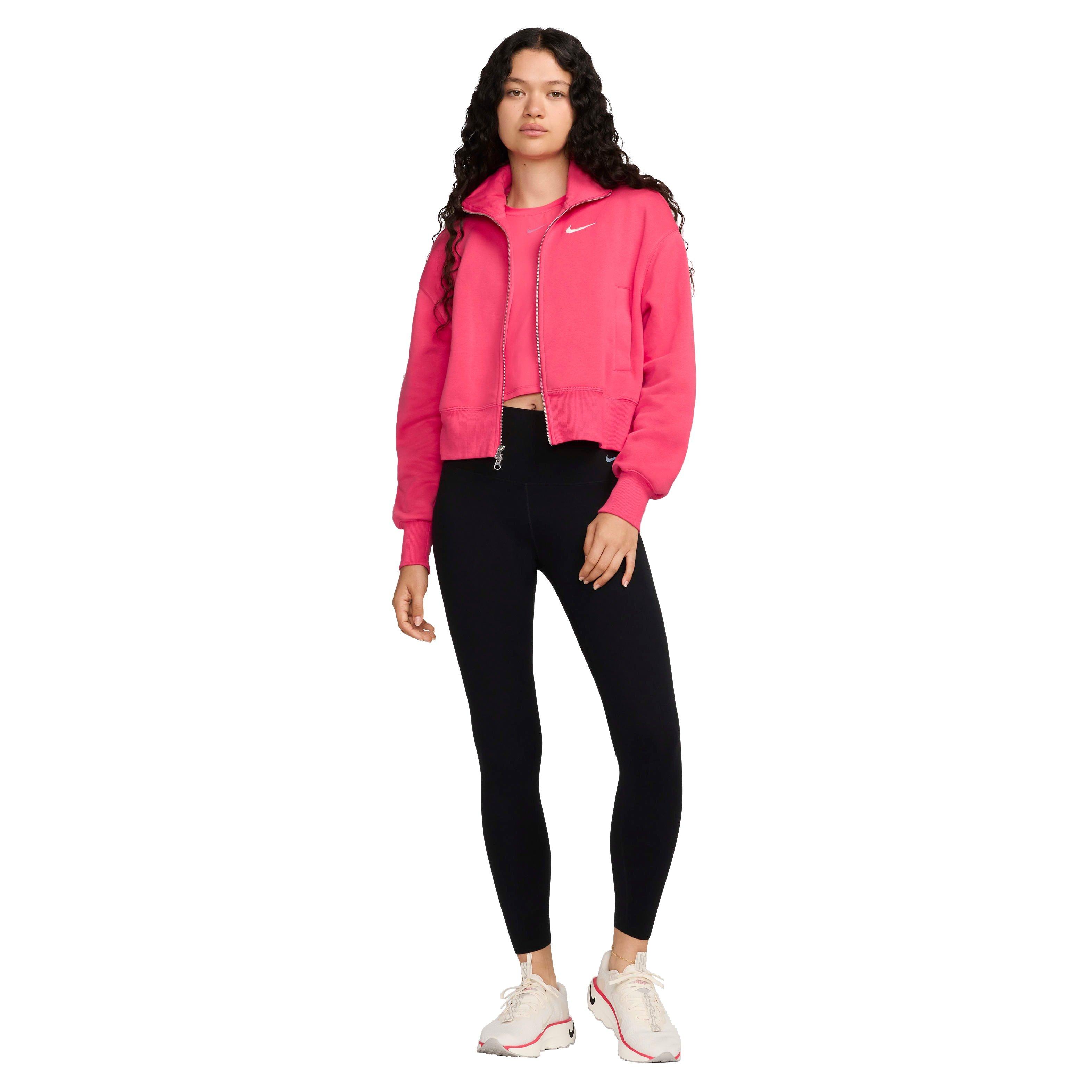 Nike Women's Sportswear Phoenix Fleece Oversized Track Jacket - PINK Thumbnail View 8